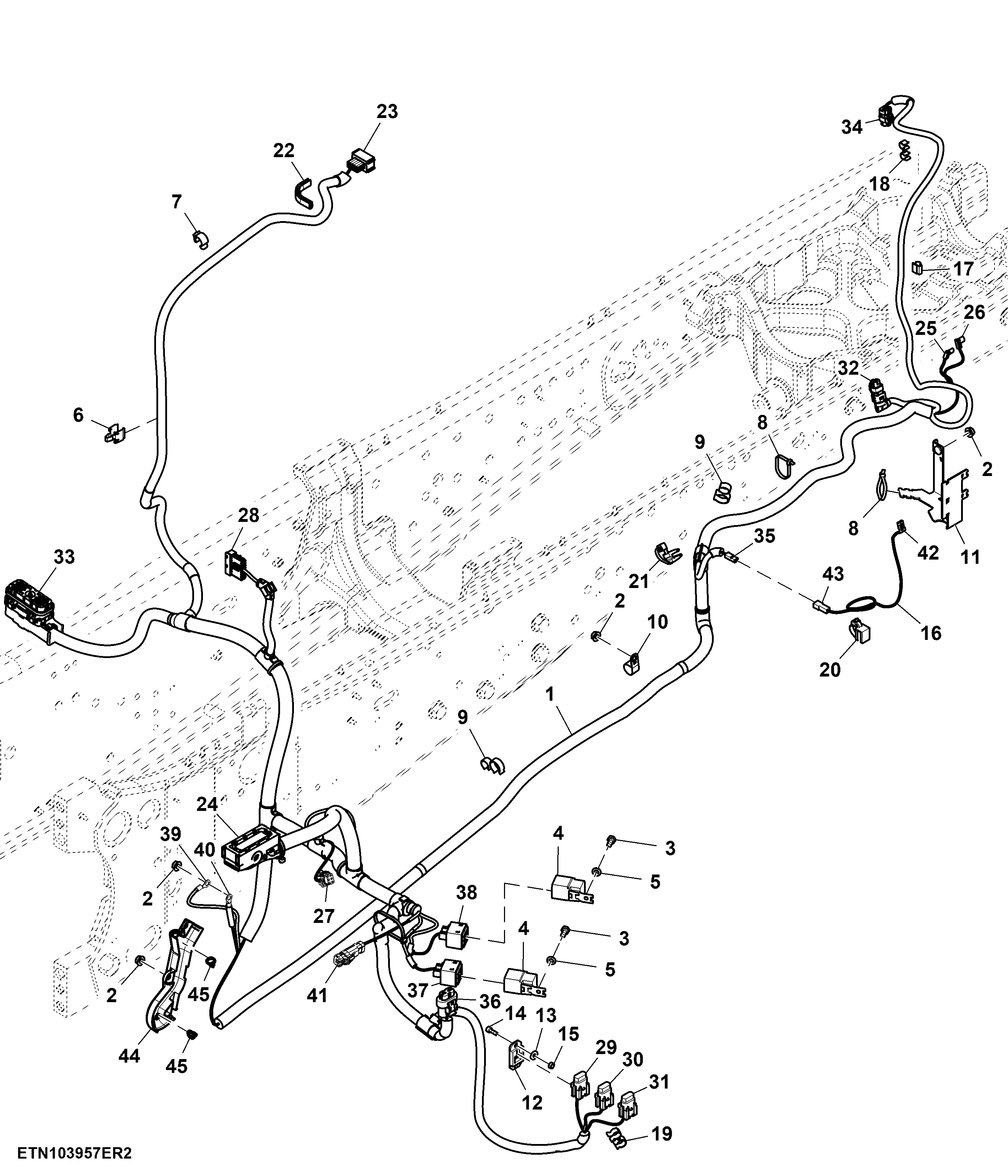 Wiring Harness, Front Chassis, W/O Front Controller, W/O Front PTO ( - 894427)