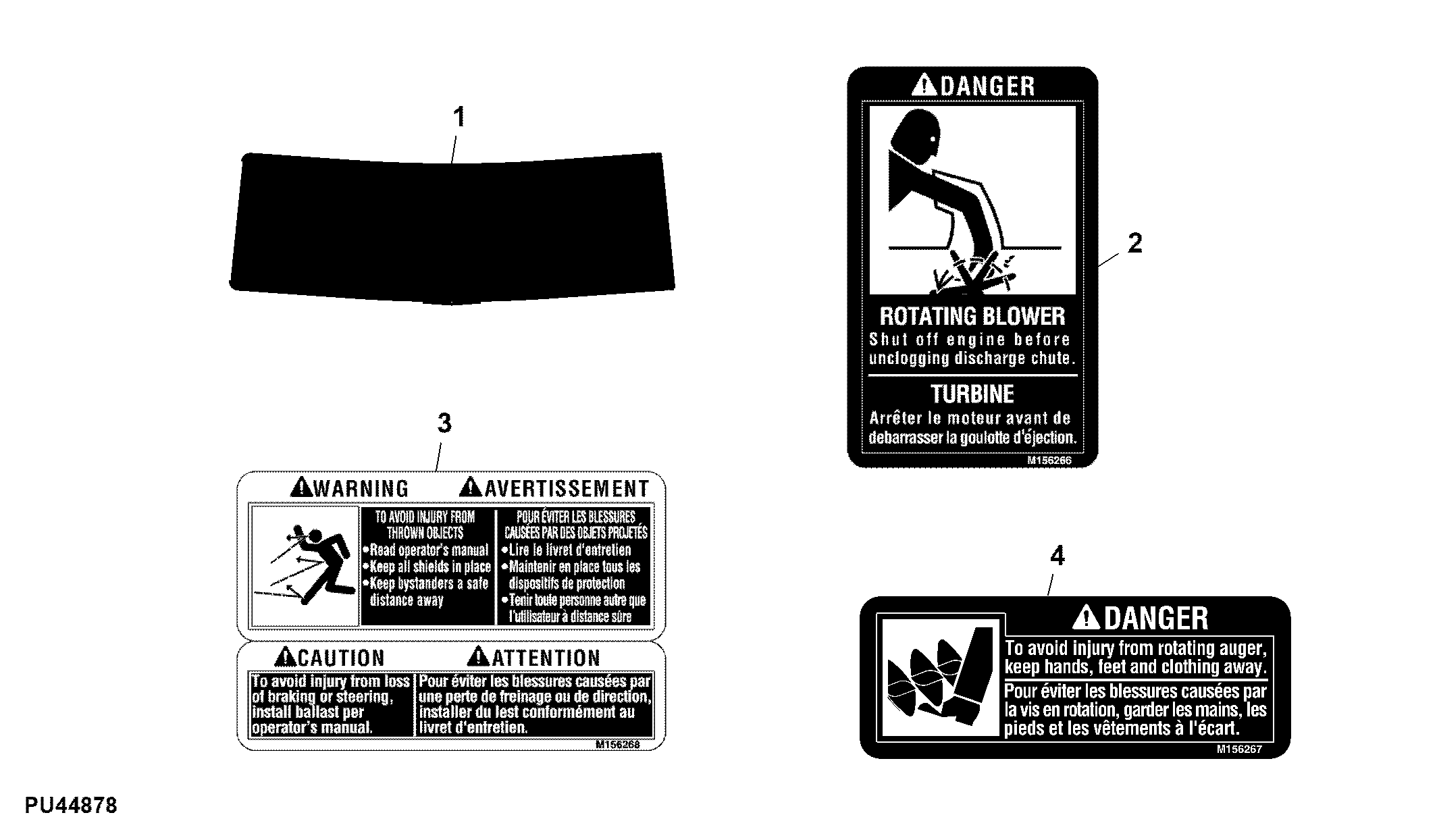 Labels, Snowblower, 44 inch