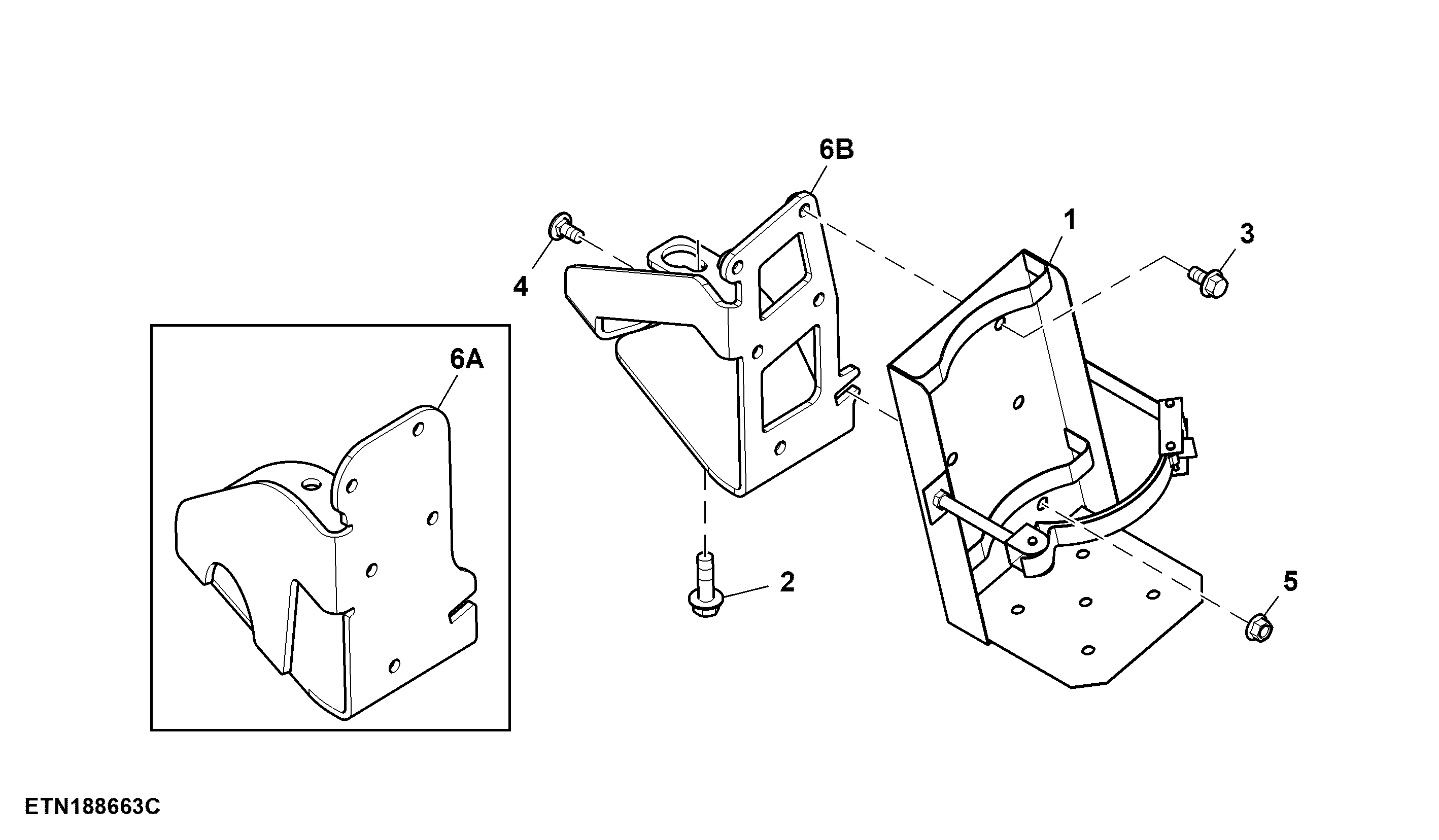 Bracket, Fire Extinguisher, W/O Front Hitch
