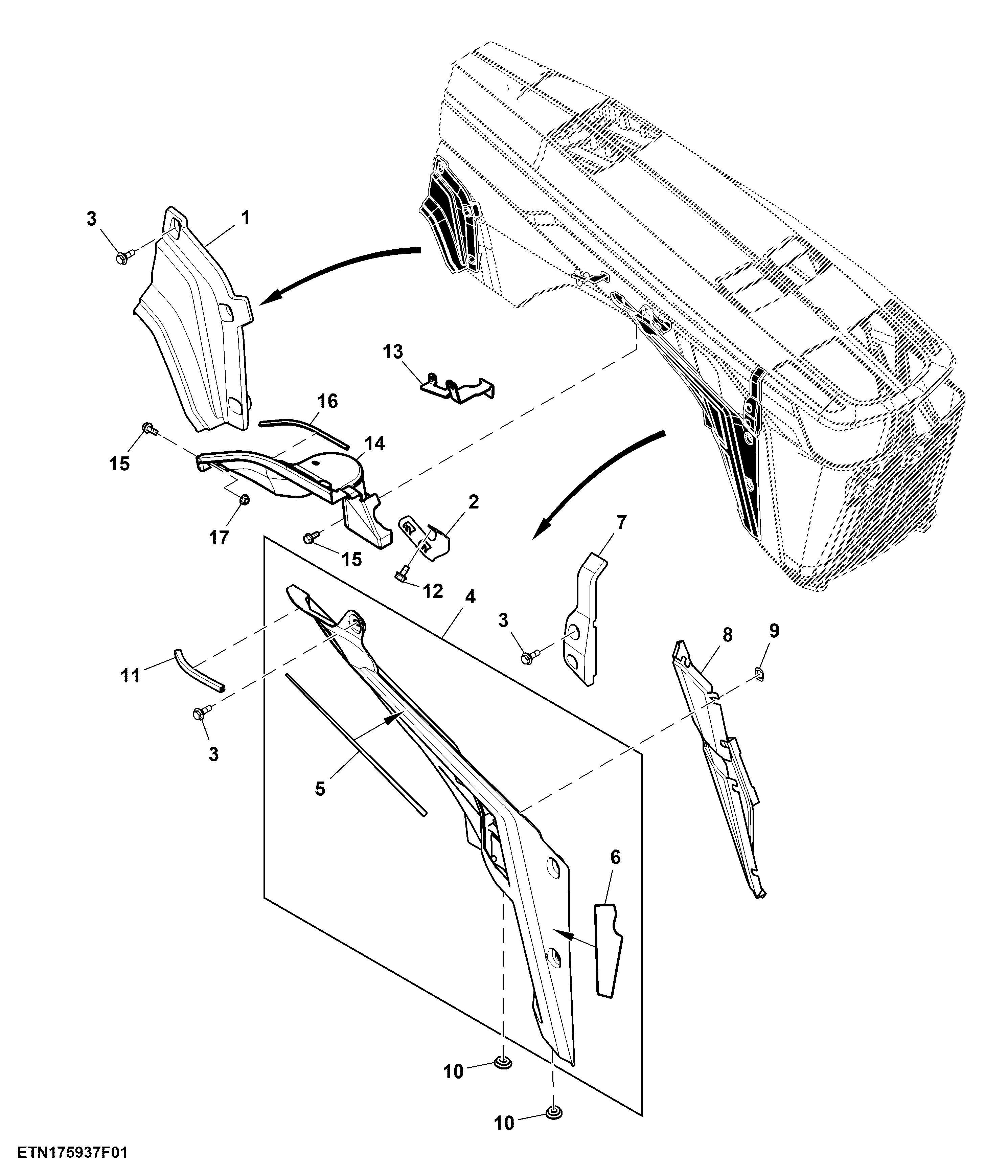 Fixed Panel, Hood, T3/ FT4/ Stage 5 Engine, RH