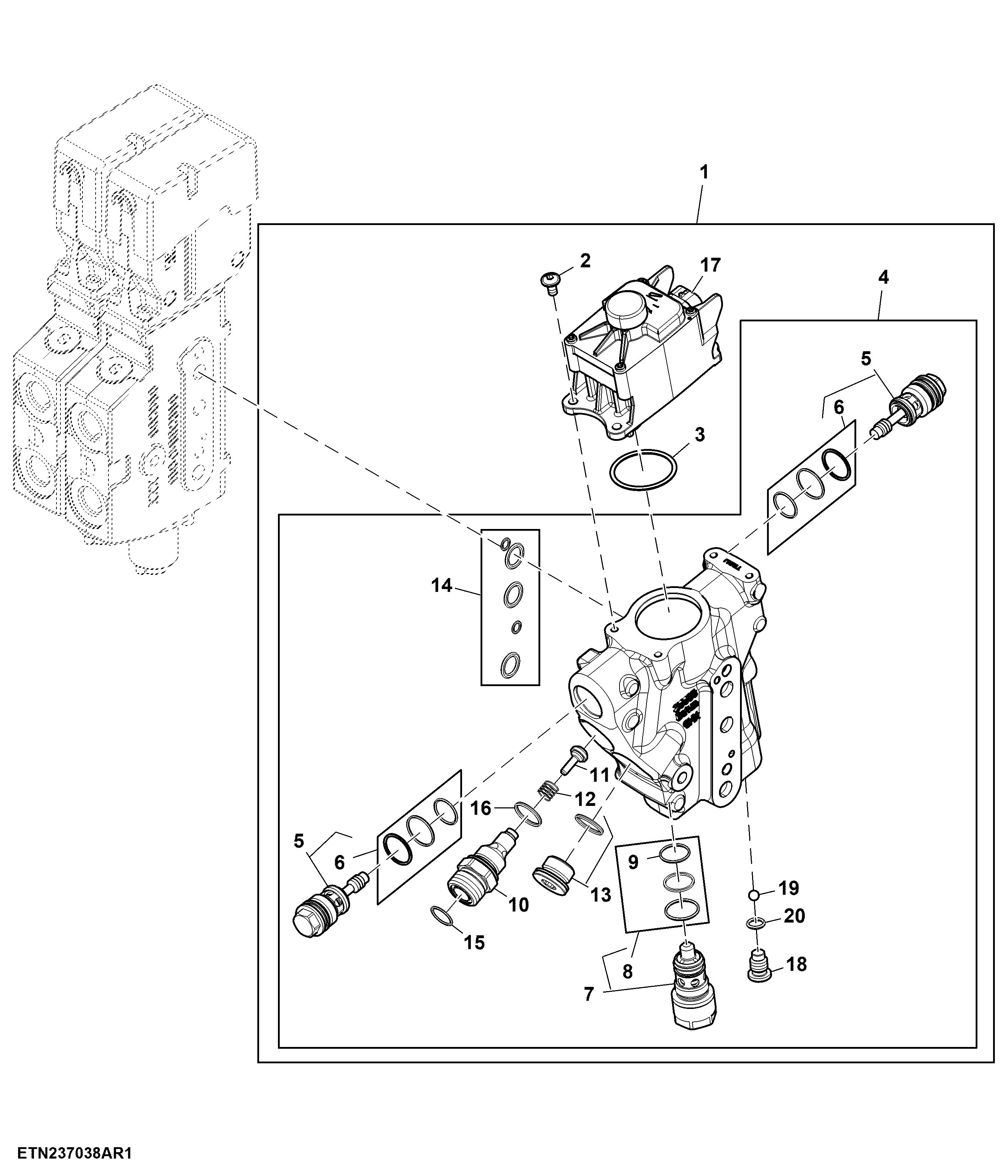 Rockshaft Control Valve, W/ PFC- Hydraulics, W/ Steppermotor