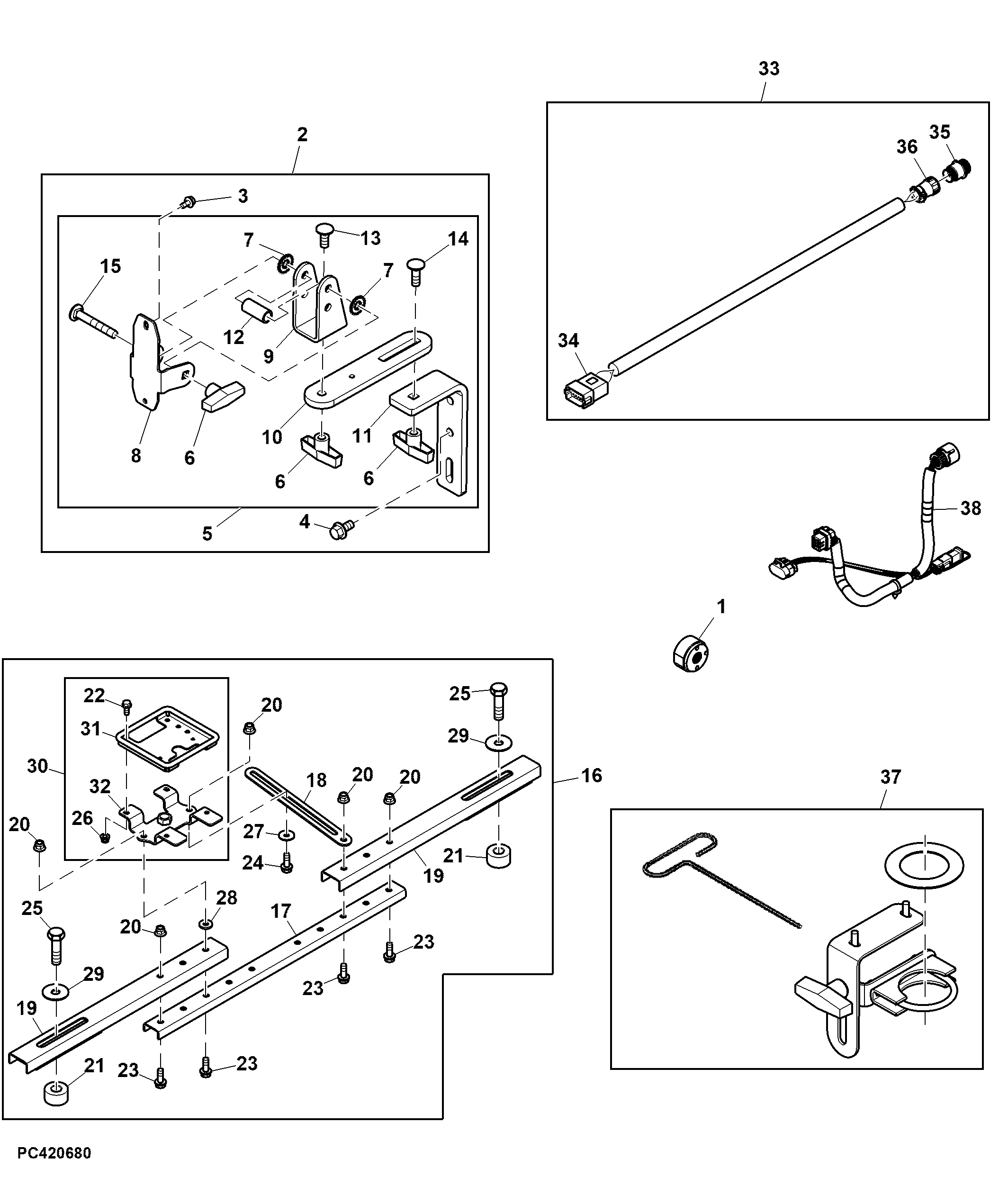 AutoTrac™ Universal Kit, For W155 Windrowers (1/2)