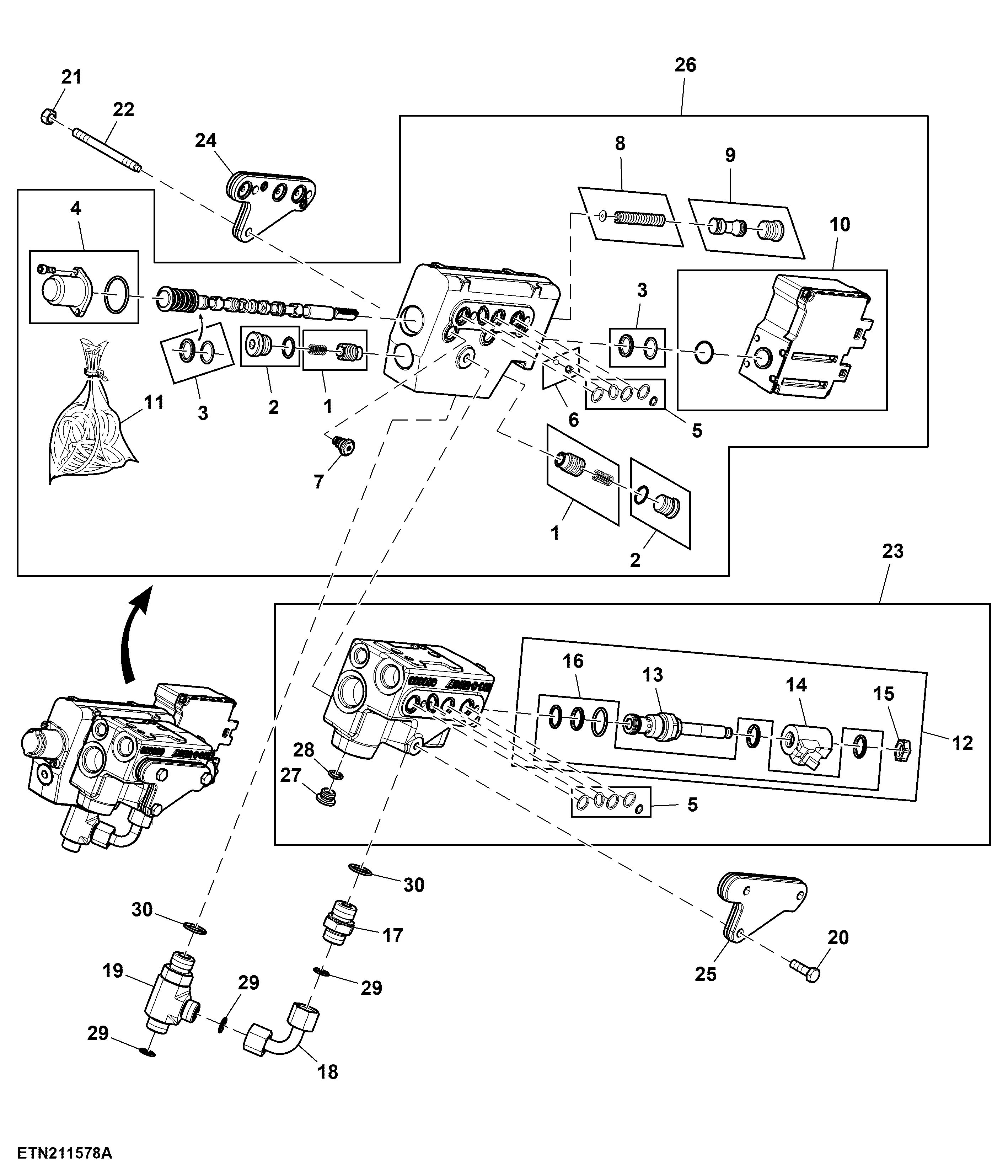 Electrical Midstack SCV, W/ Front Hitch Control Valve