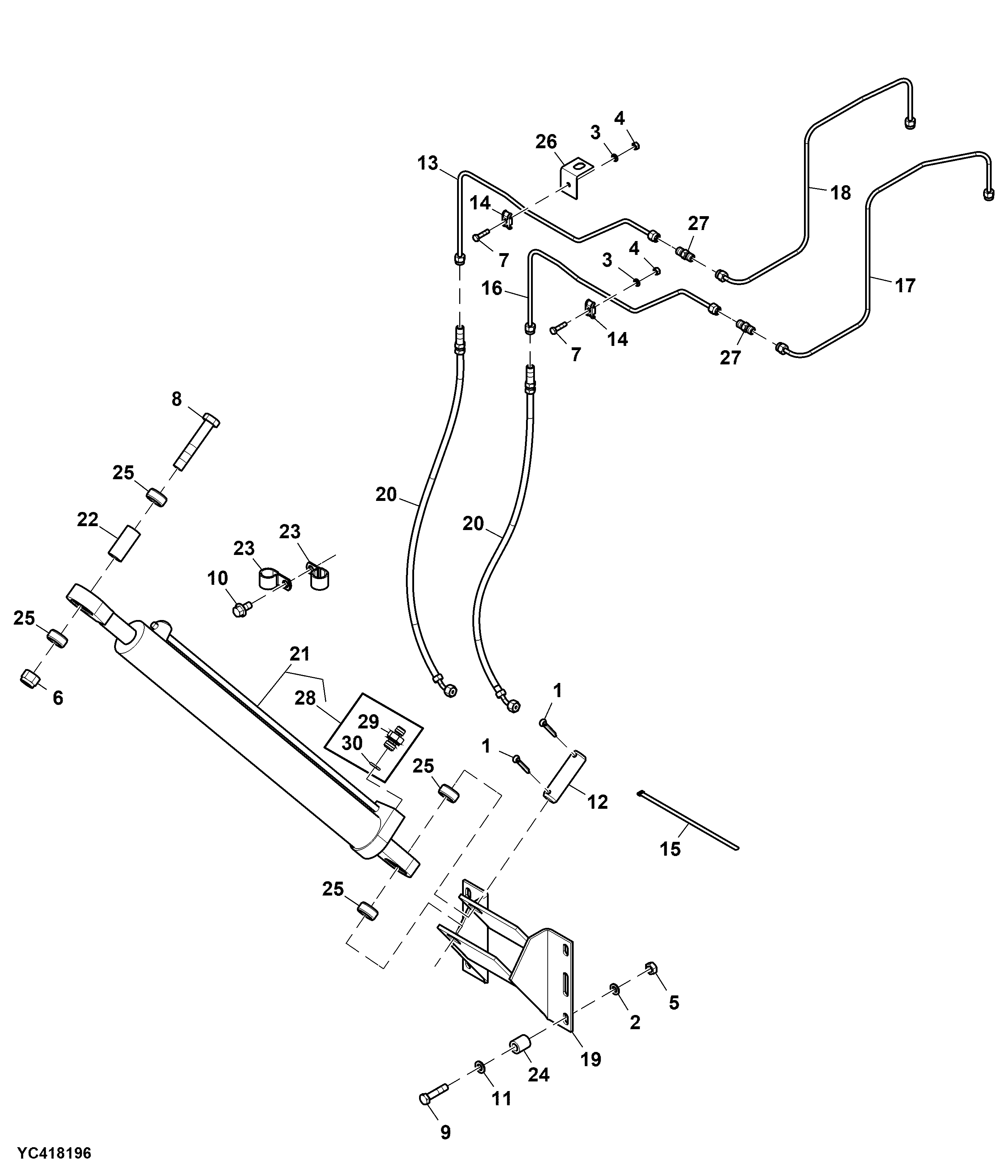 Hydraulic Lines, Unloading Tube (030166 - )
