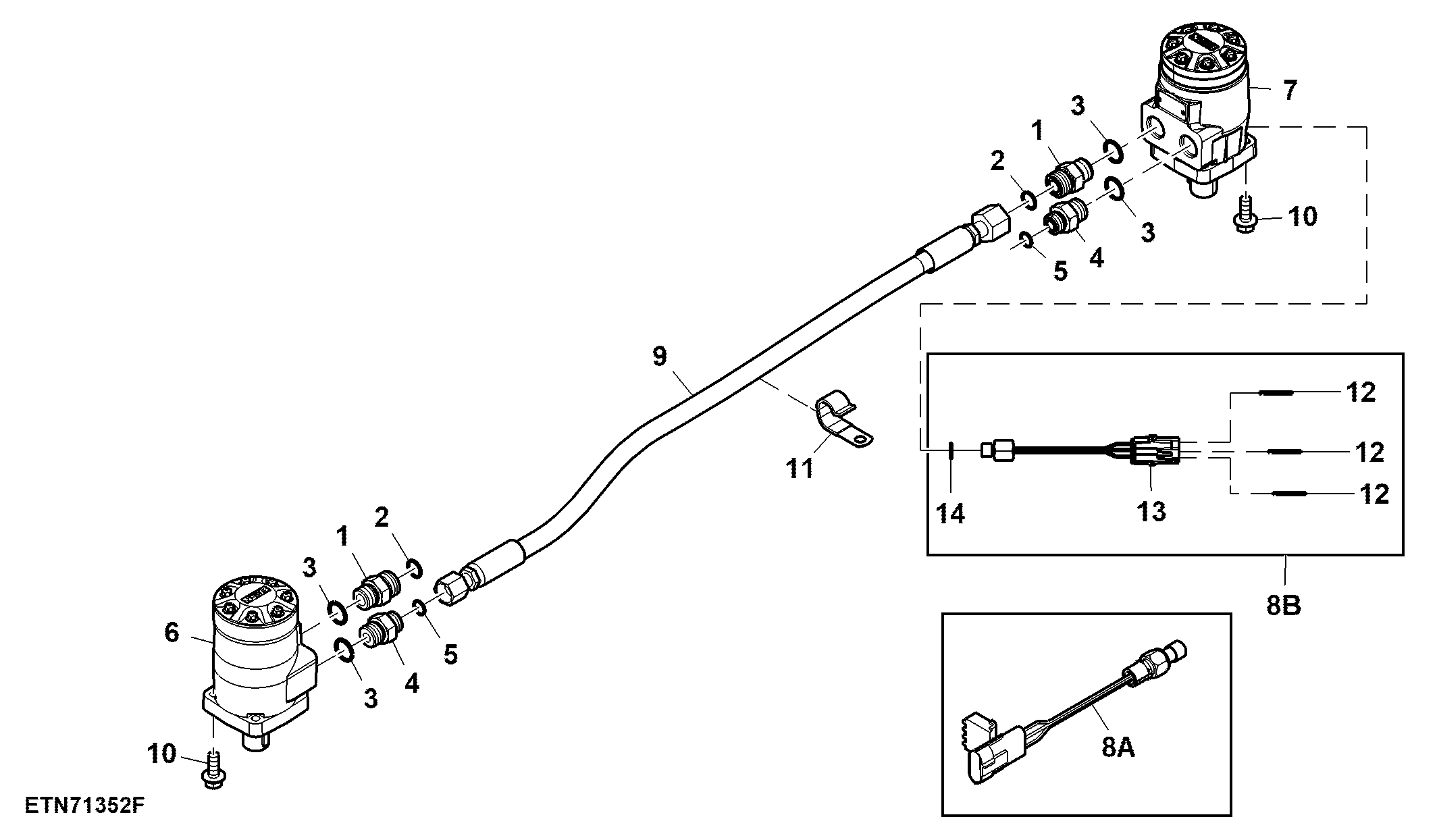Single Flow Straw Spreader Hydraulic Motor - Tailboard