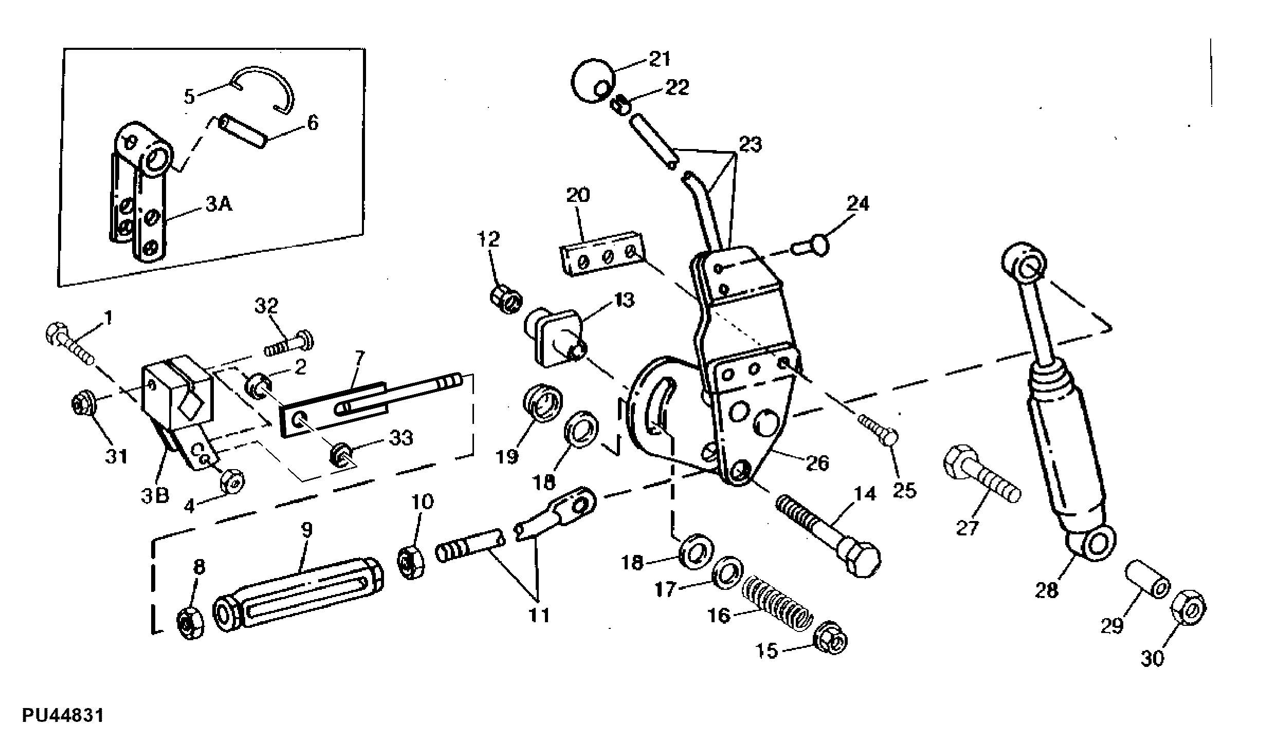 Hydrostatic Control Levers And Linkage (372596 - 485761)