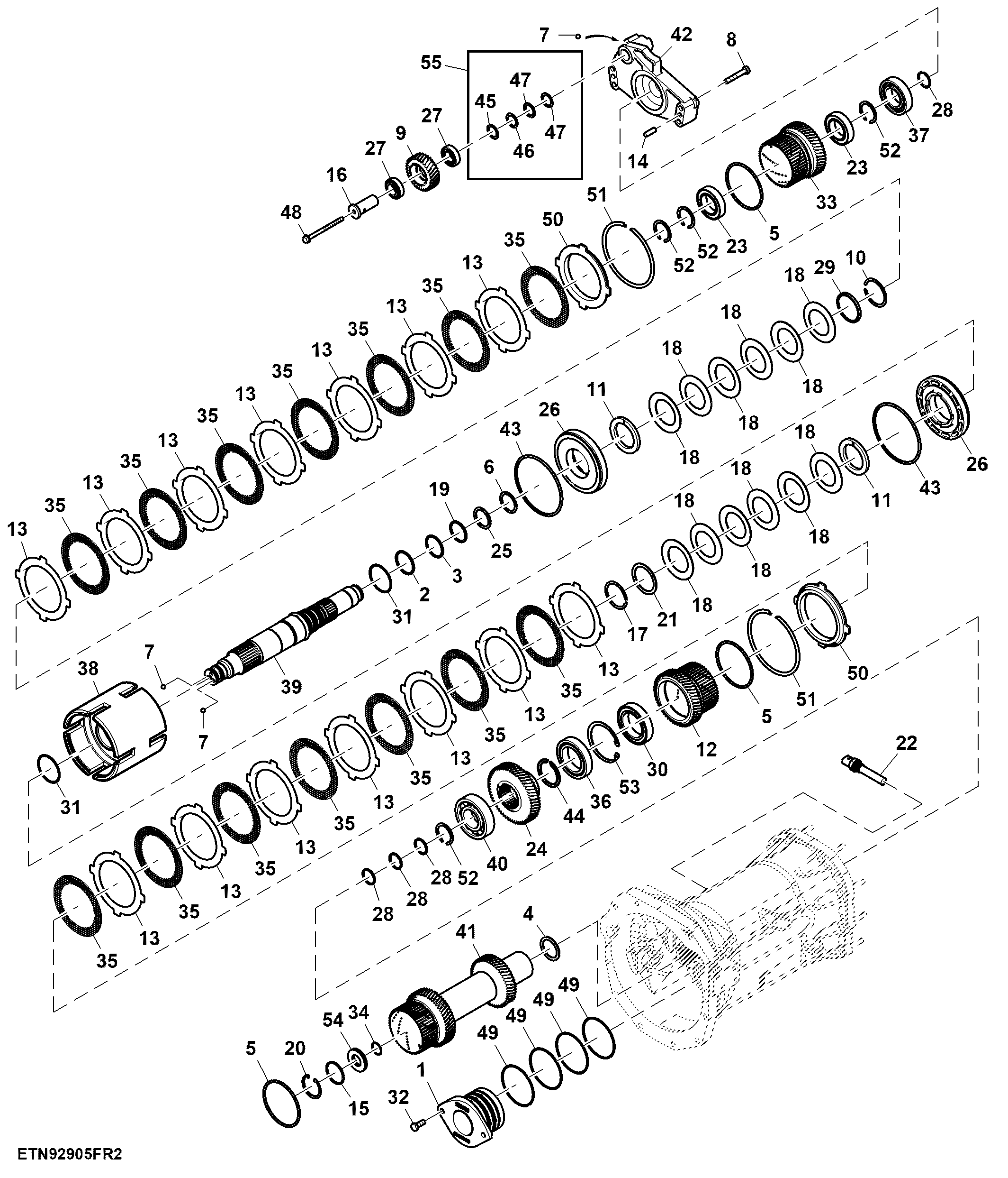 Pinion Shaft, High-Low Countershaft, PowrReverser™