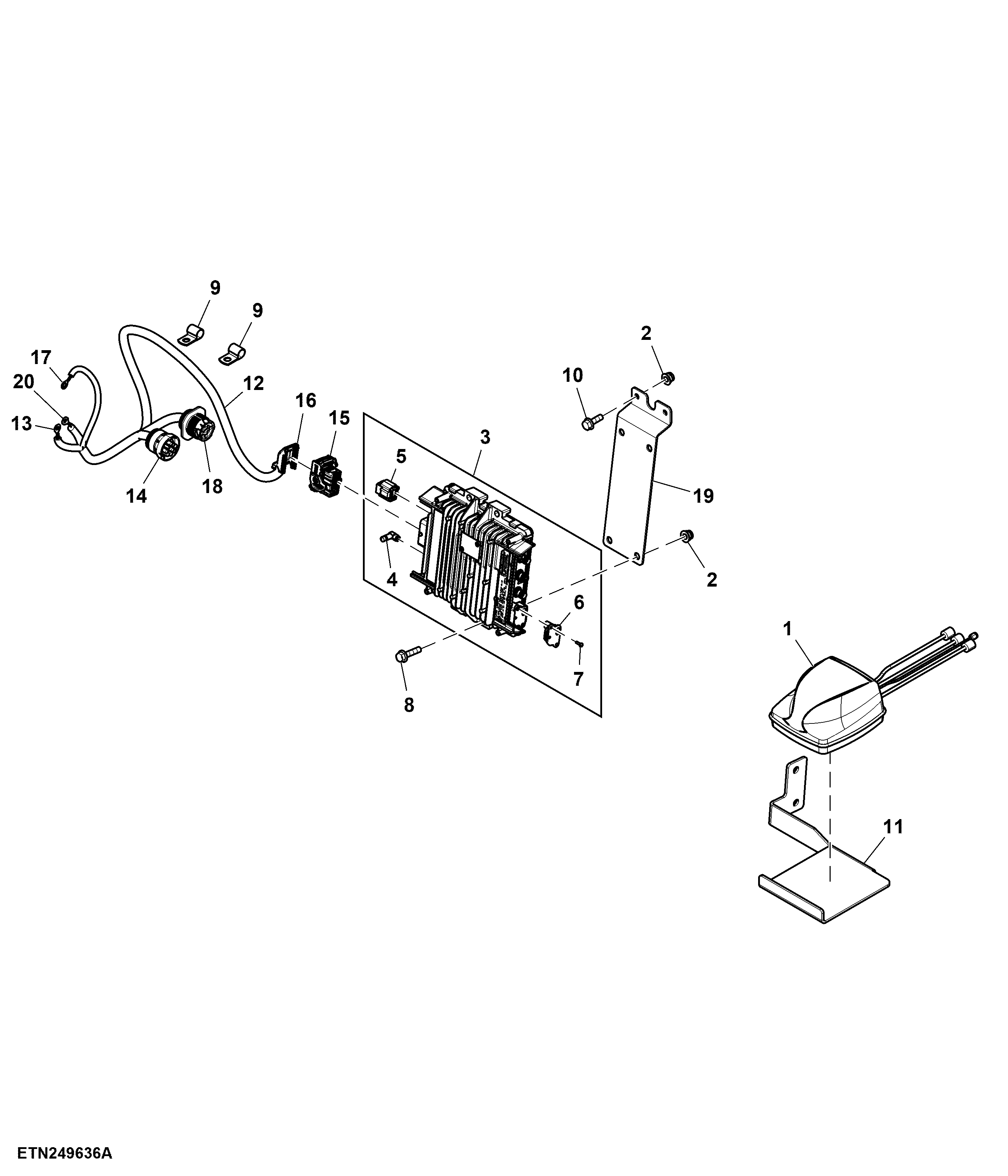 Electronic Control Unit / Antenna / Wiring Harness, JDLink™, OOS
