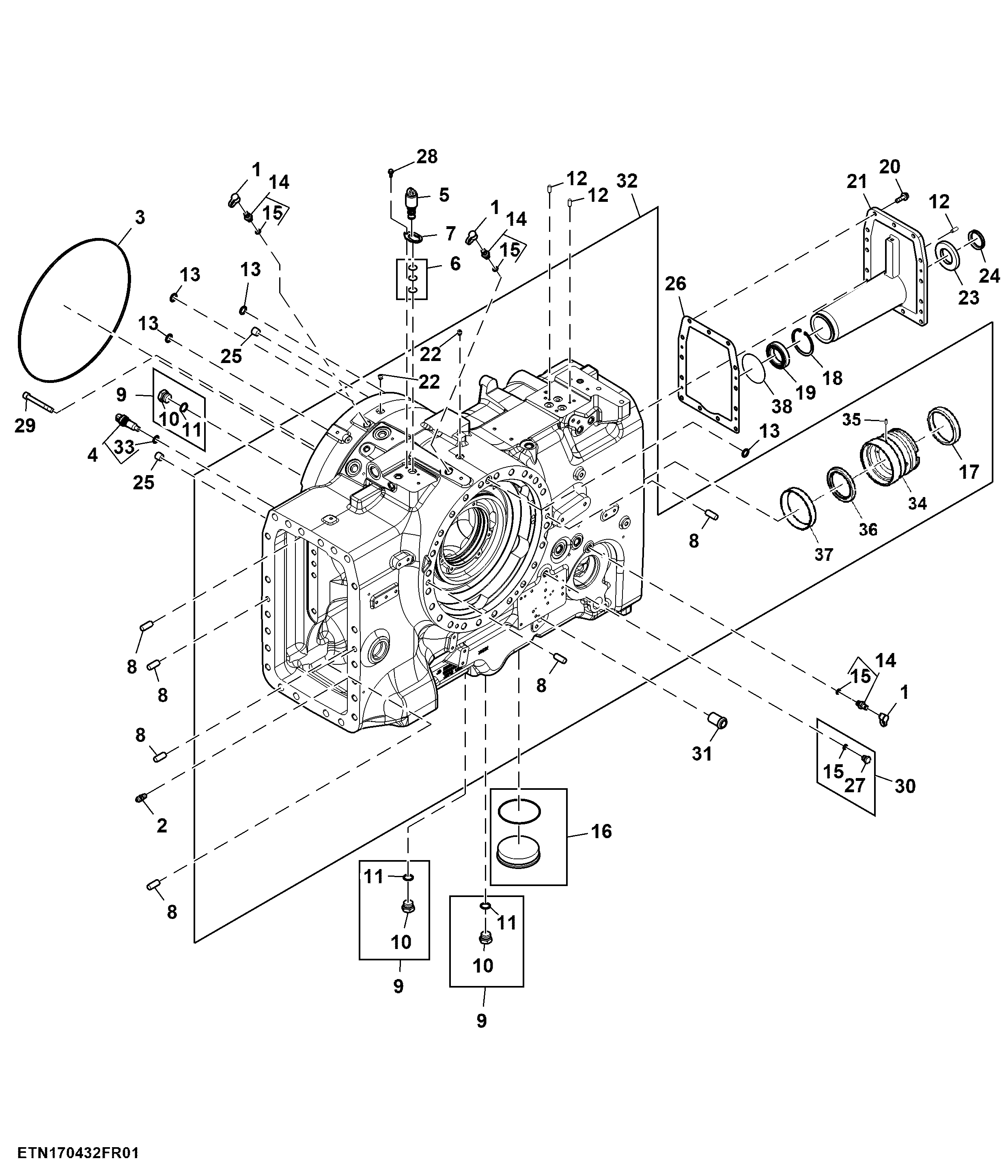 Differential Case Assembly, Rear Axle (804001 - )