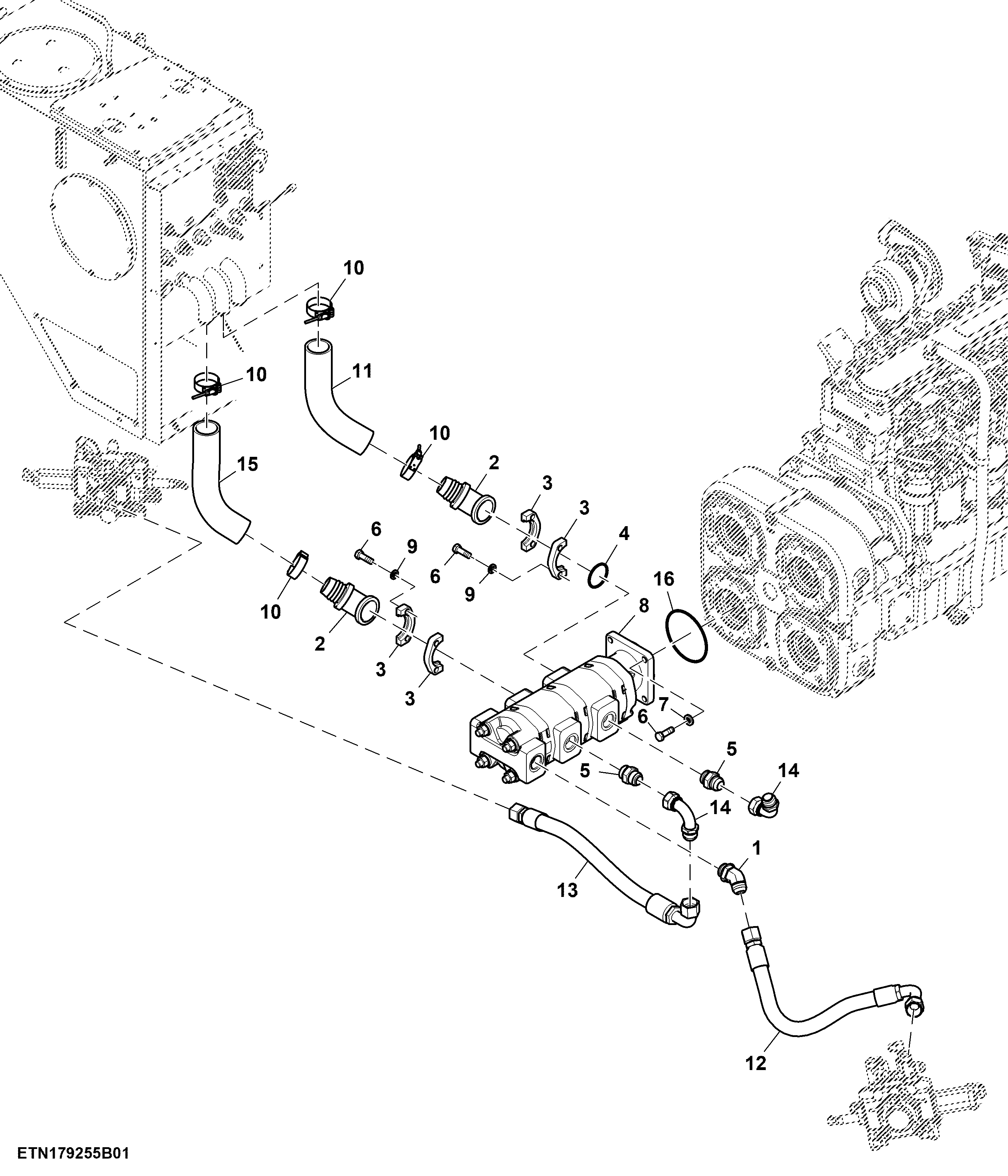 Elevator Drive, Feed Roller, Inner Crop Divider Pump and Lines, High Efficiency (171213 - )