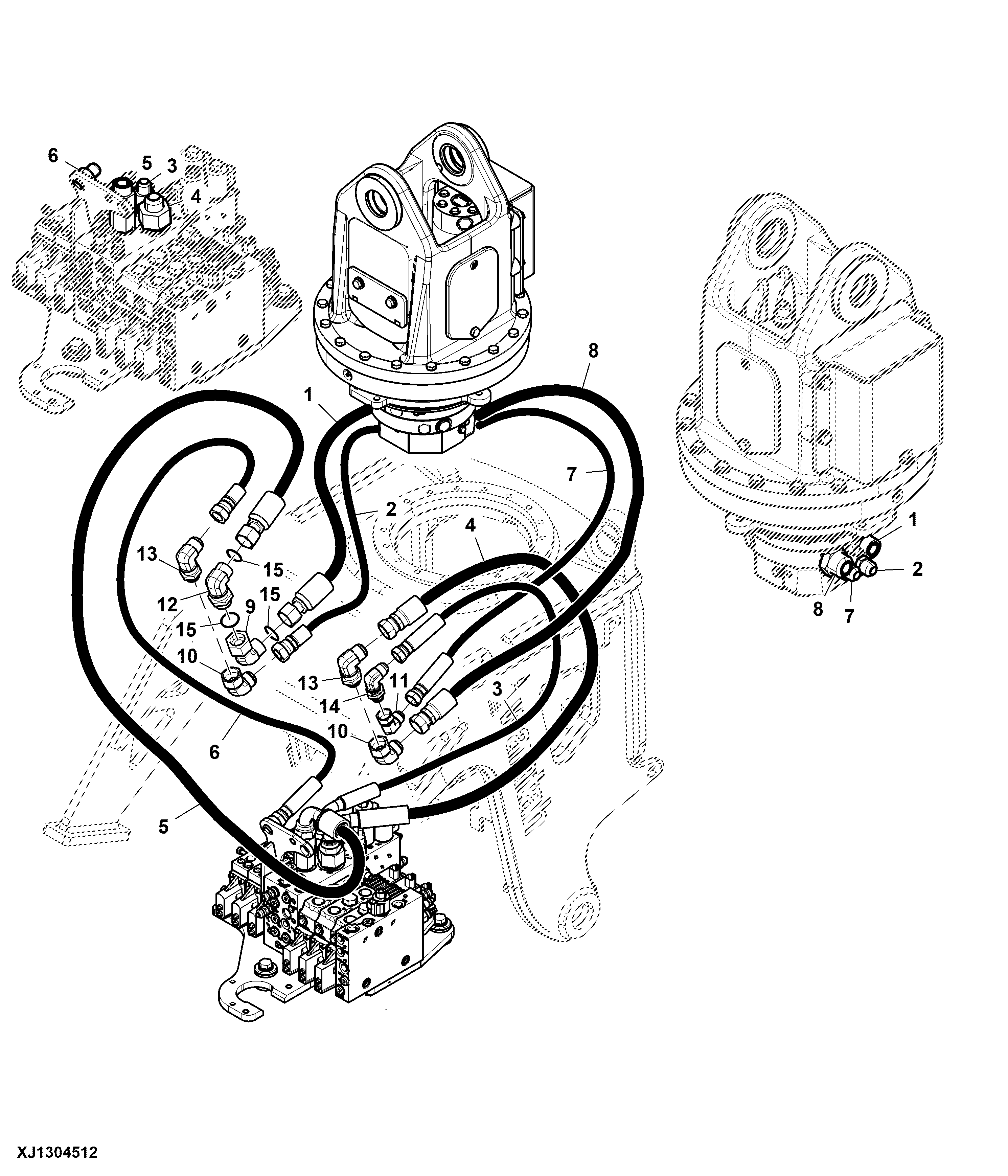 Continuous Rotation Hoses of Loader Processor