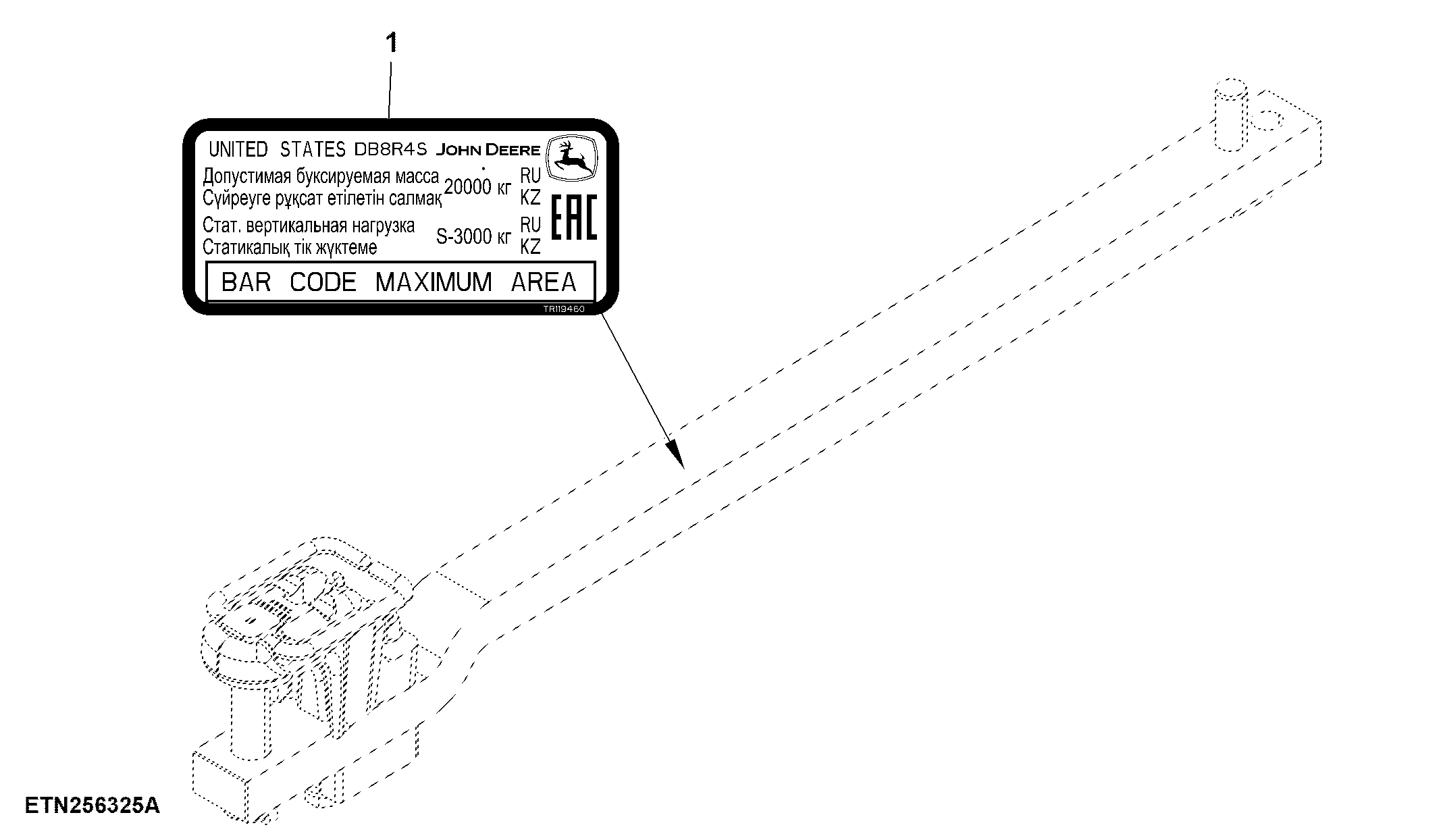 Drawbar Label, Category 4 (For EAEU) (802001 - )