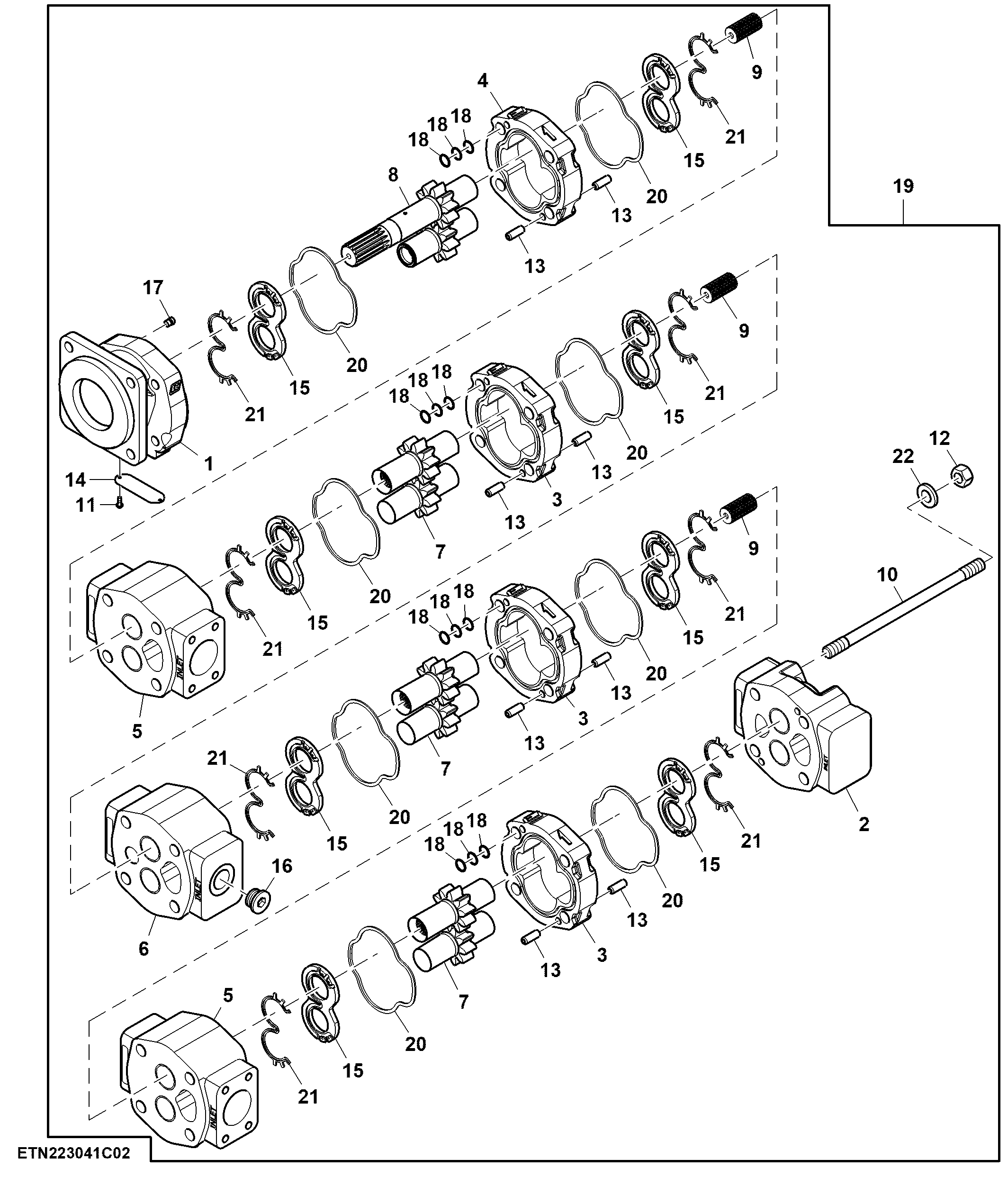 Elevator Drive, Feed Roller, Inner Crop Divider Pump Components