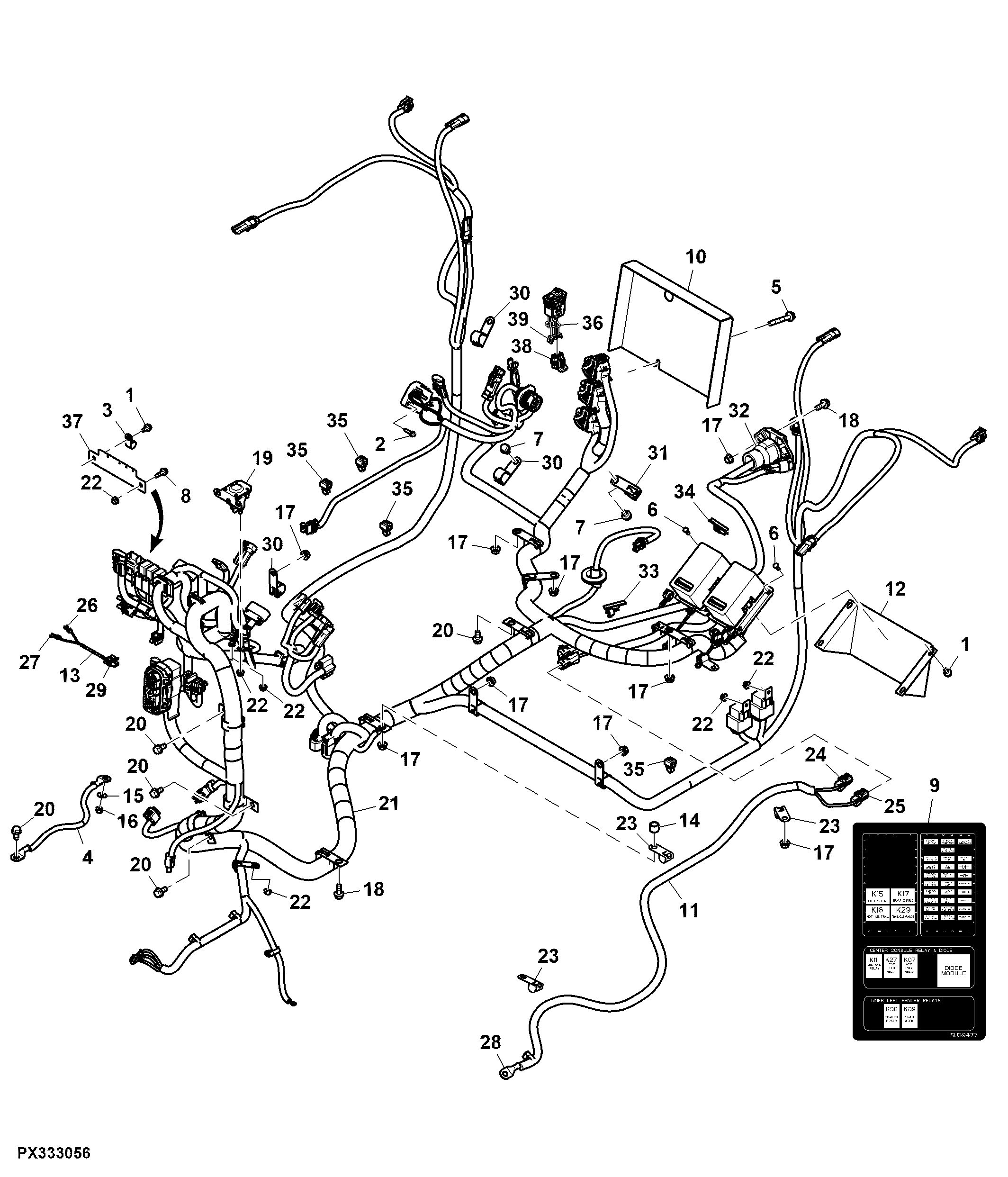 Chassis Wiring Harness, PowrReverser™, OOS, FT4, (1/6) (012358 - )