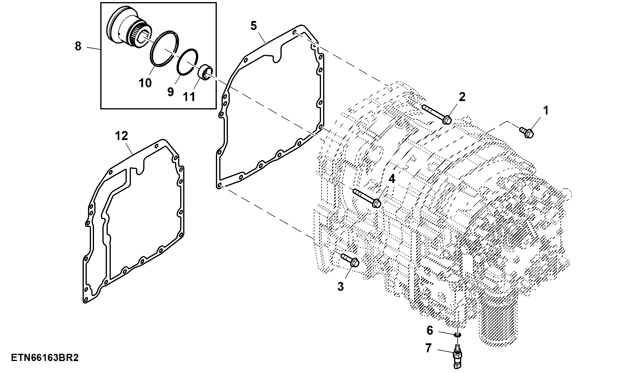 Output Shaft and Temperature Sensor, PowrQuad™ or CommandQuad™, W/ Electrical Reverser Control