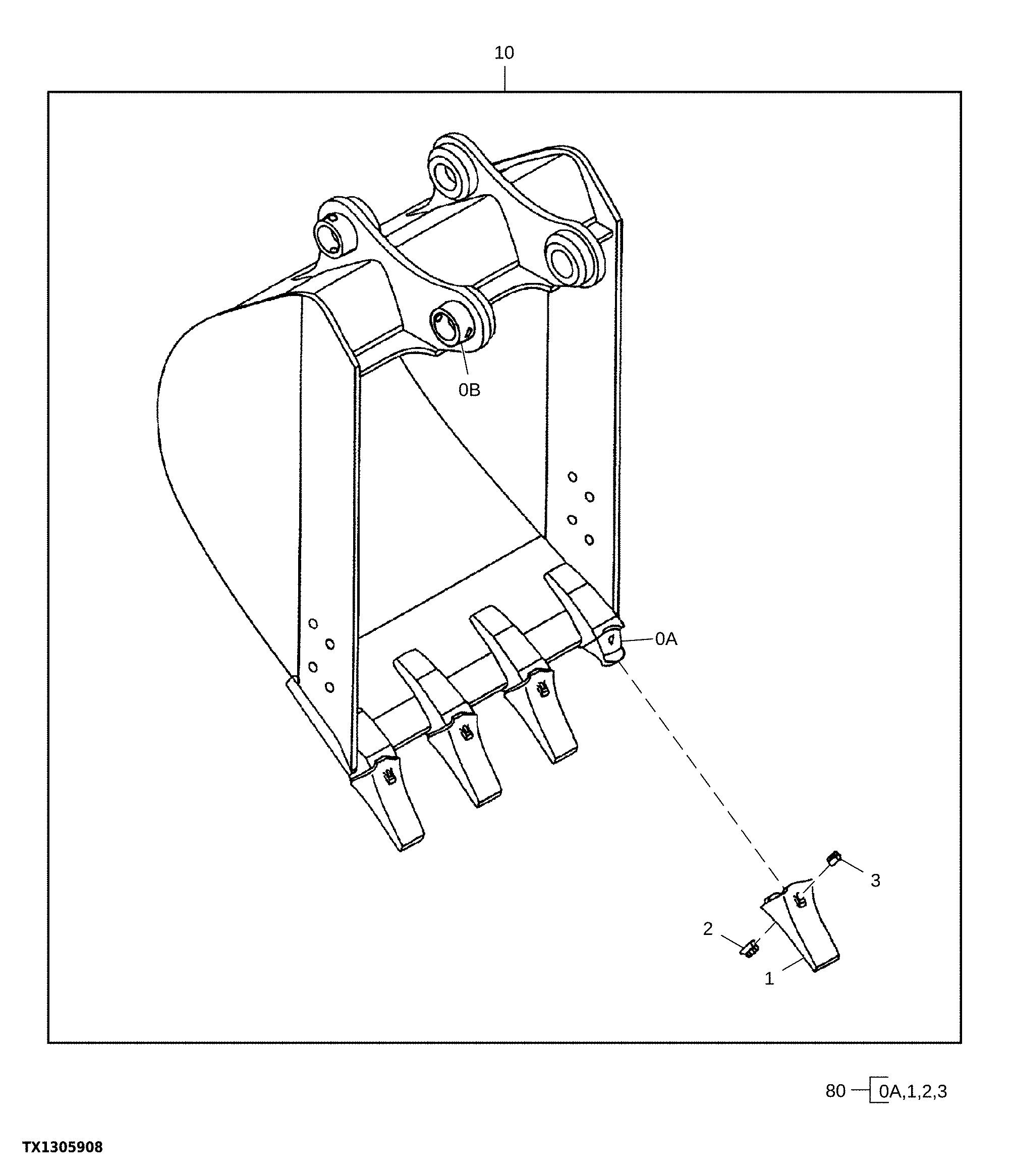 Super Long Front Bucket, 4 Teeth