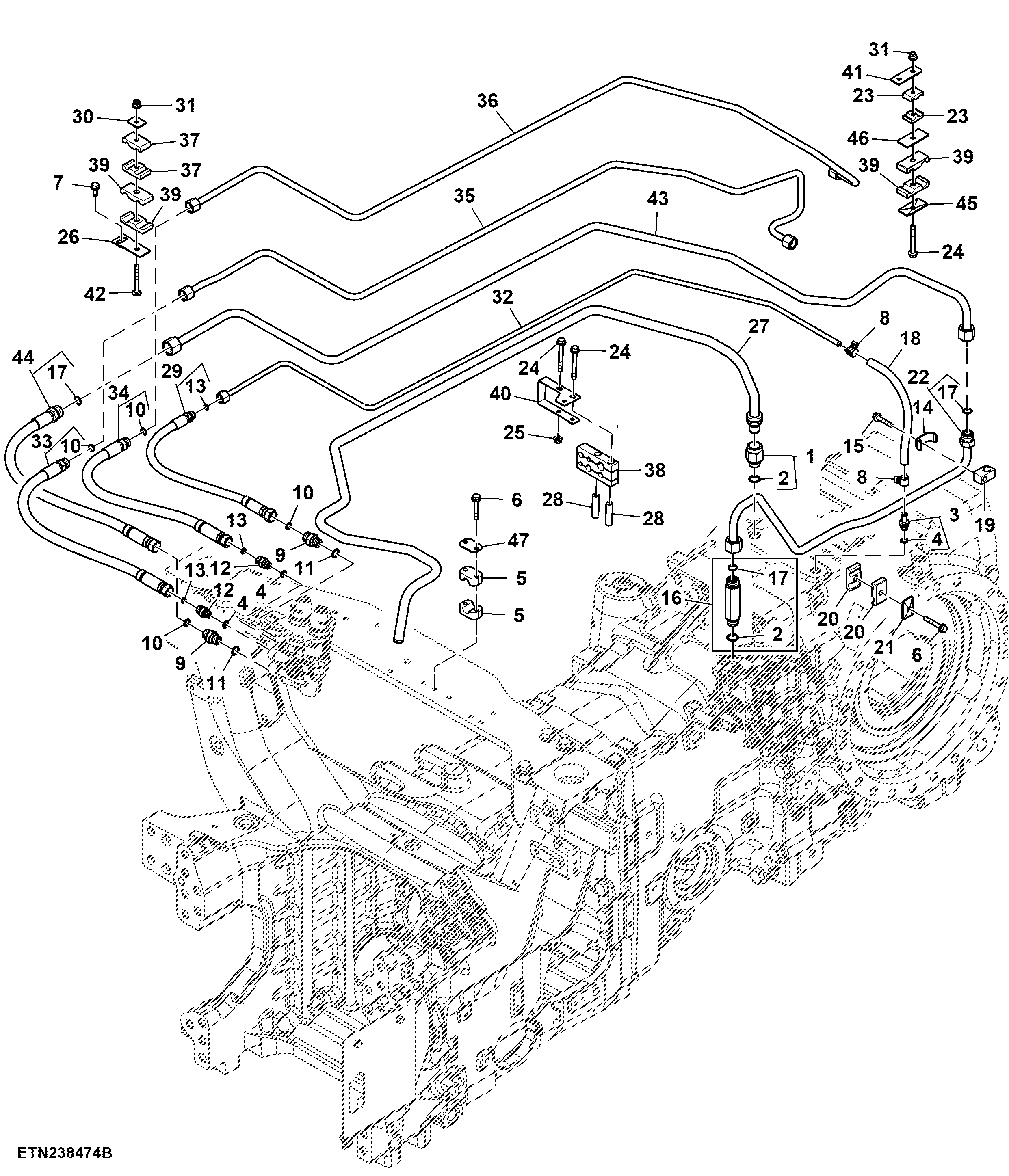 Oil Line, Rear Line Bundle, Auto Detect (071001 - 072000)