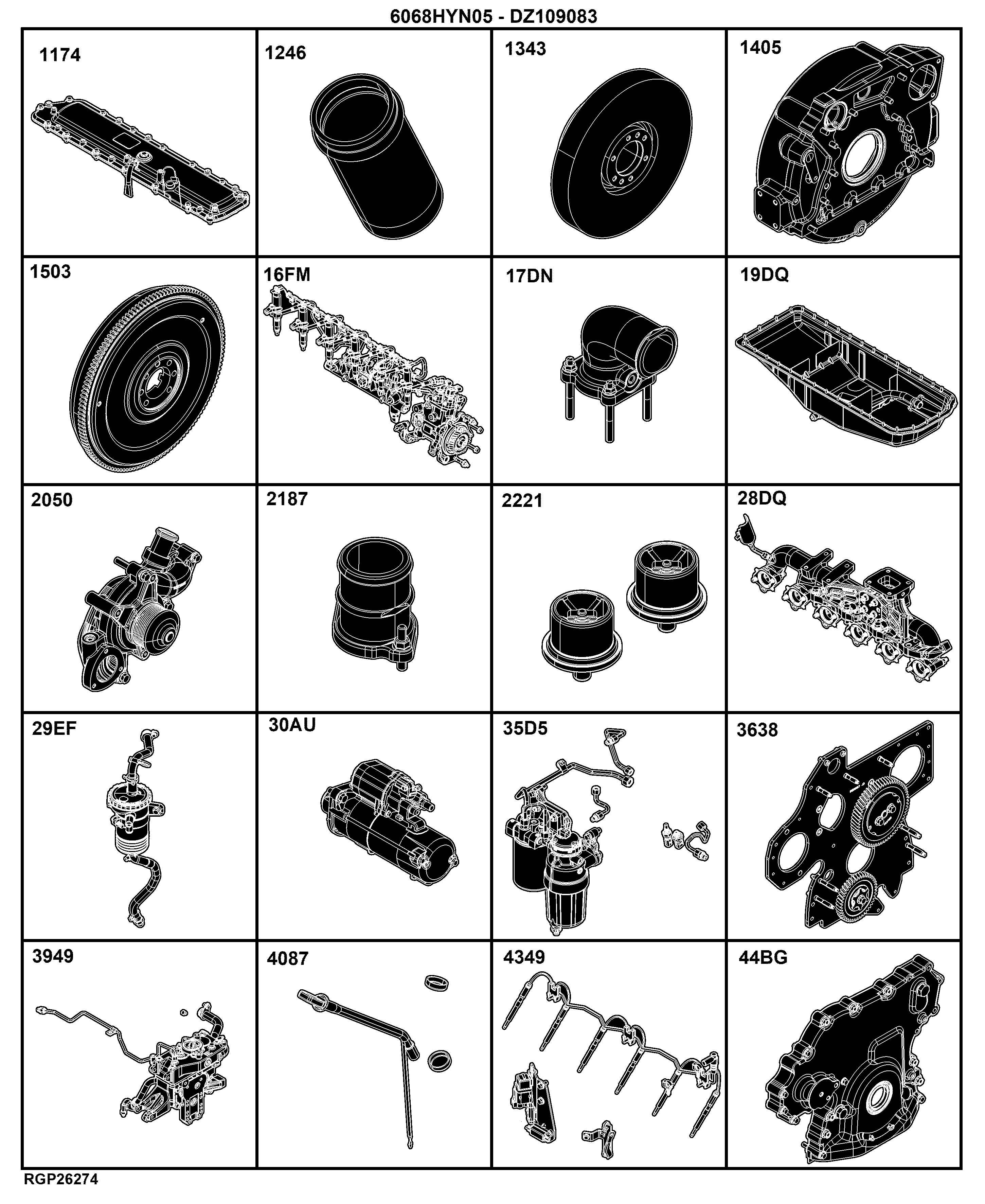 04B Engine 6068HYN05-DZ109083-ETN198896,ETN198898,ETN195533,ETN207180,ETN121932,ETN207253,ETN207032