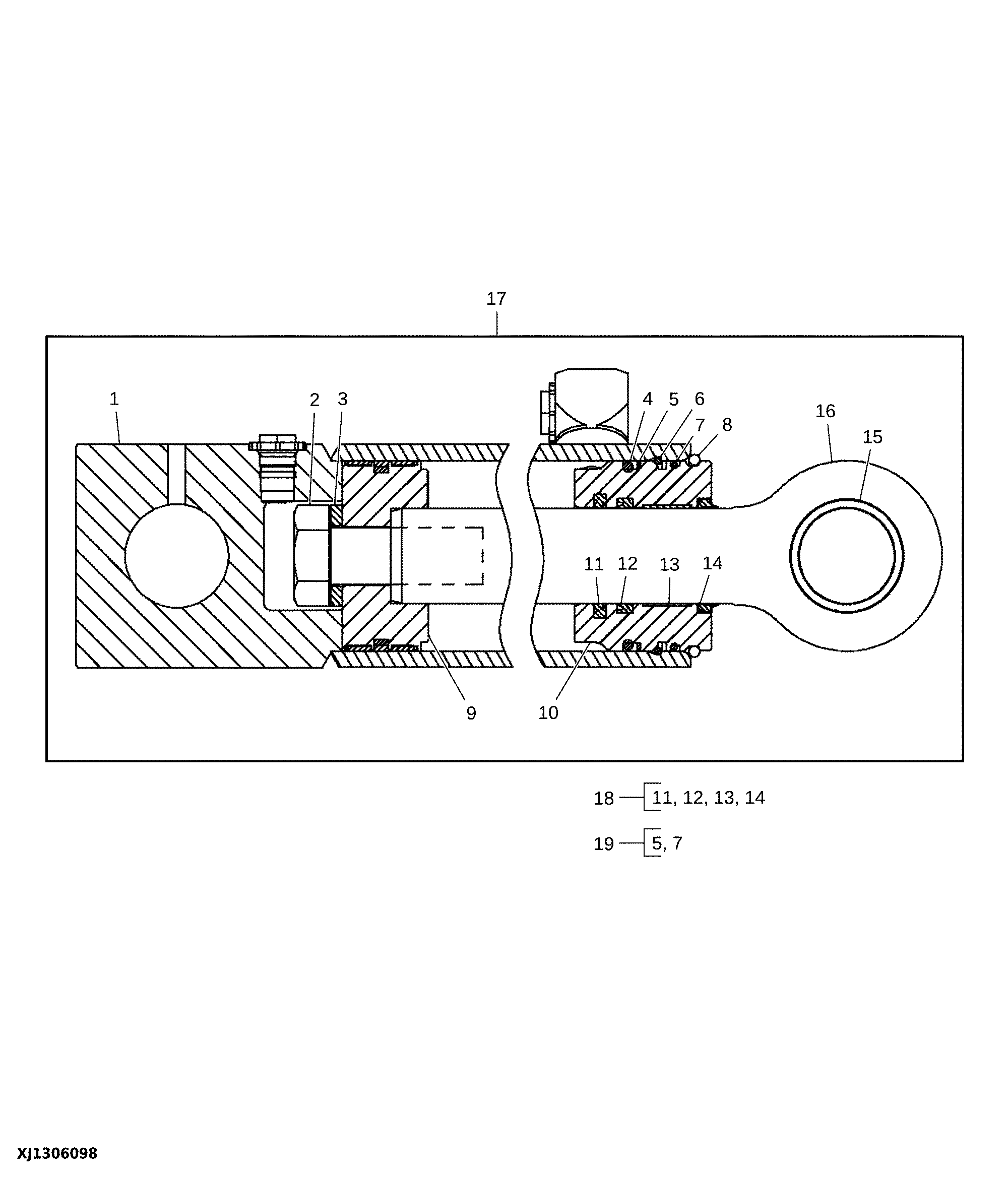 Stabilizer Cylinder and Repair Kit (RH) (Marked AH219542)