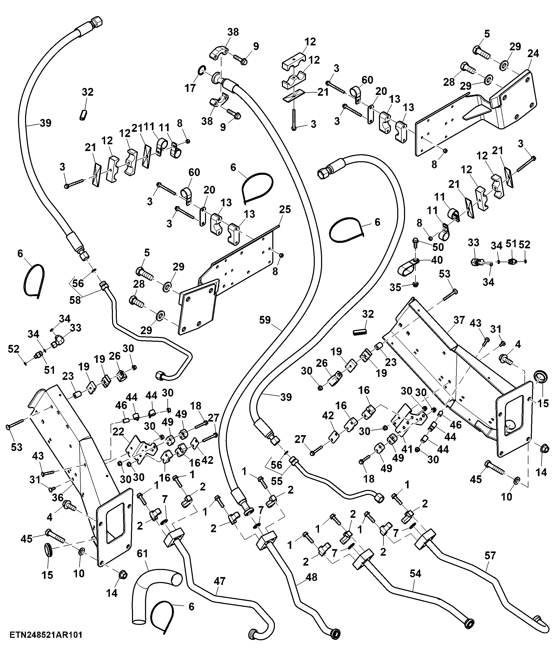 Hydraulic Hoses and Fittings, Front Wheel Motor