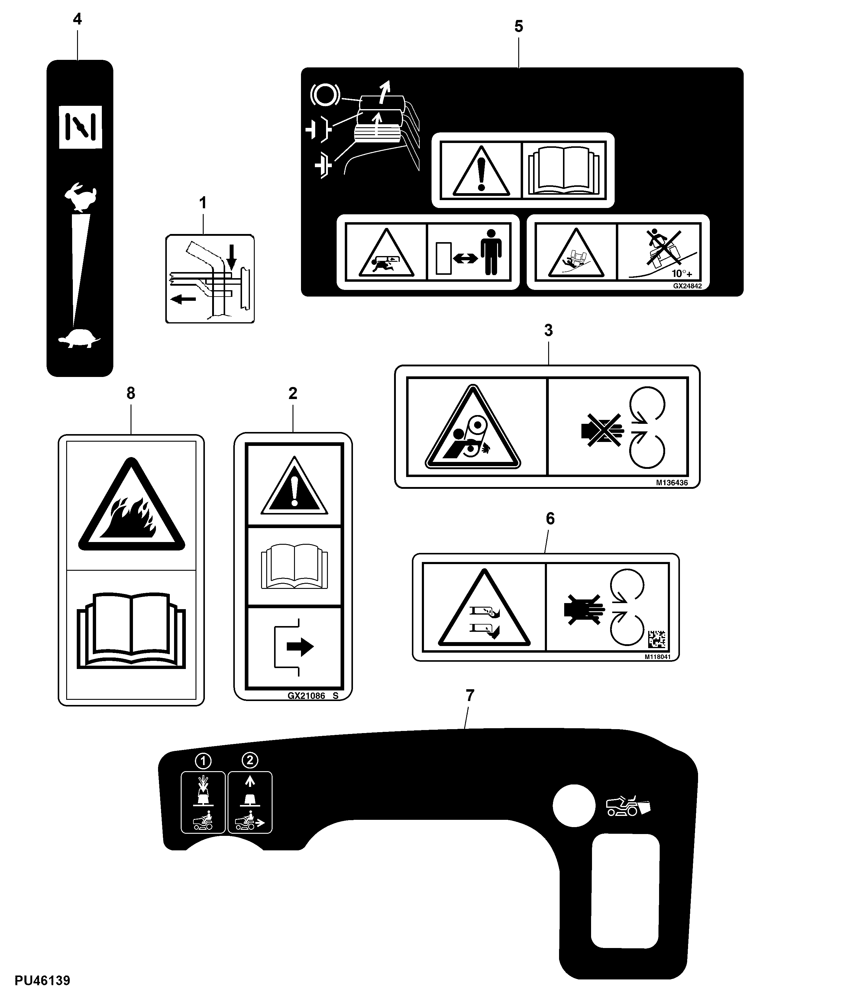 Labels, Rear Discharge Rear Collect, Electrical PTO