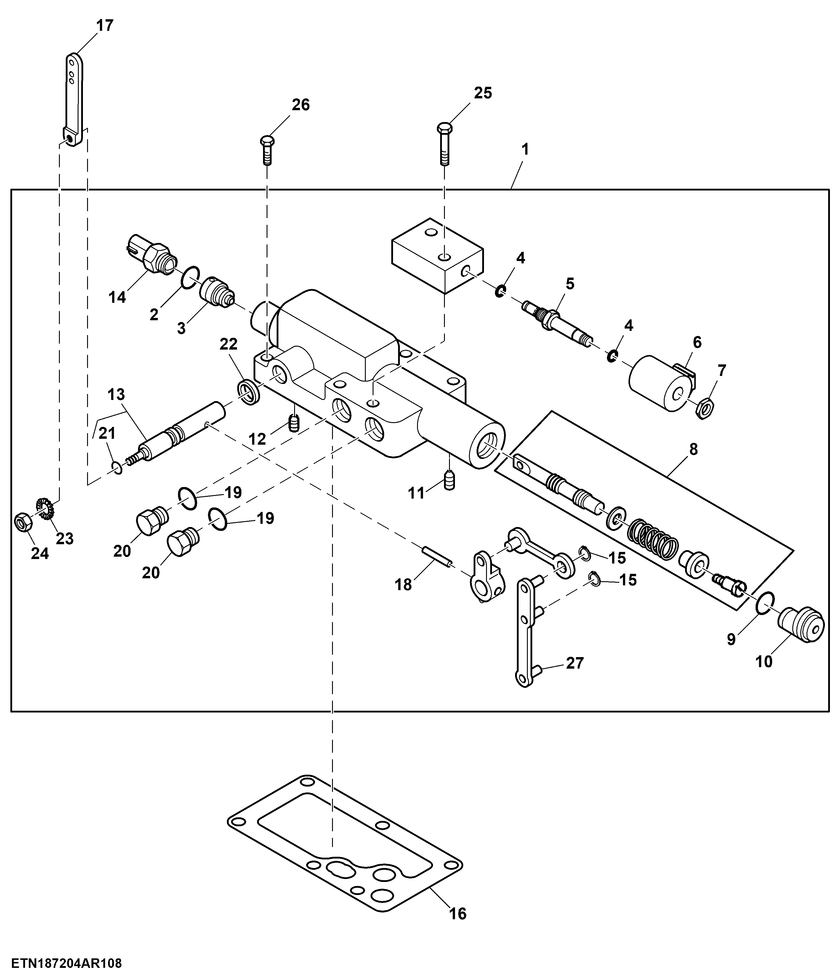 Hydrostatic Drive Displacement Control Valve, Push Button Shift Transmission, Tier 2, HillMaster™