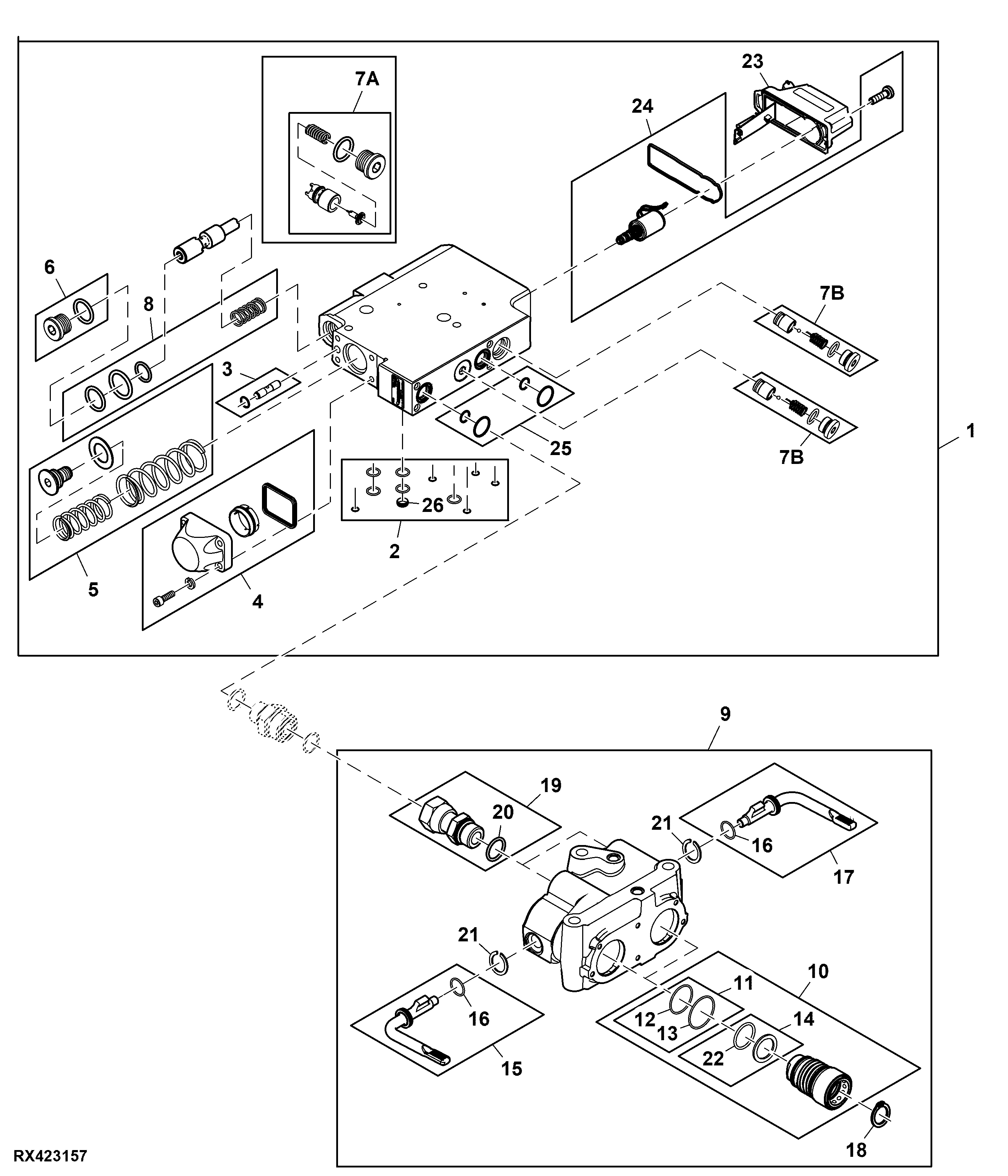 Selective Control Valve and Breakaway Coupler, 3/4", 170 LPM, High Flow