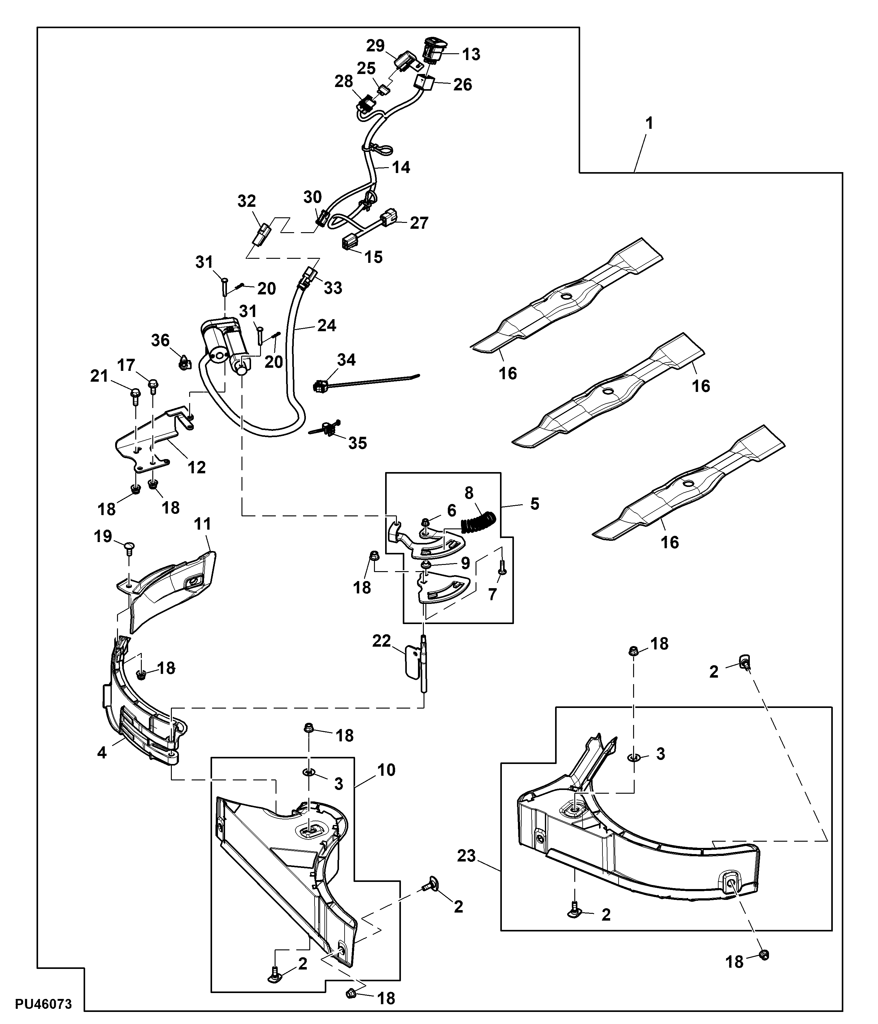Electric One-Touch Mulch Control, Retrofit Kit, 54A inch