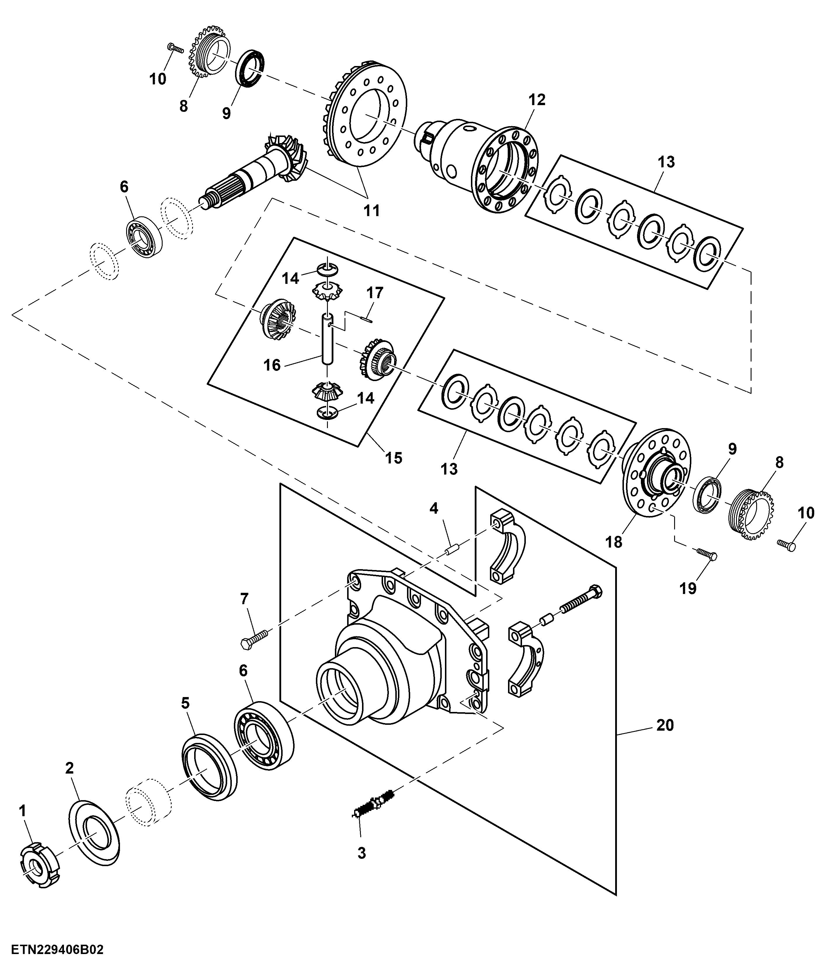 Differential, Front Axle, Standard Duty, MFWD