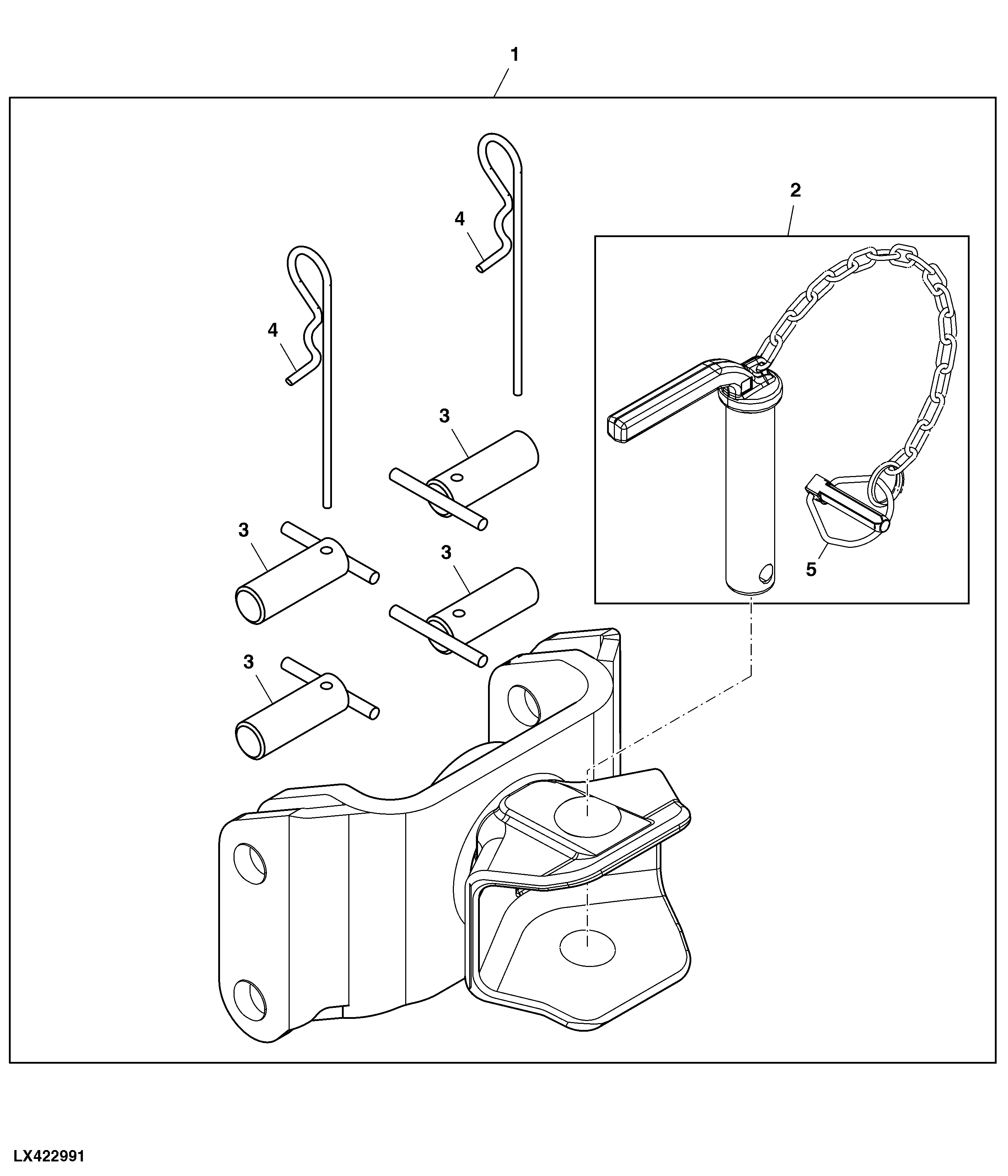 Trailer Hitch, Pin Fixed, Wide Axle ( - x09763)