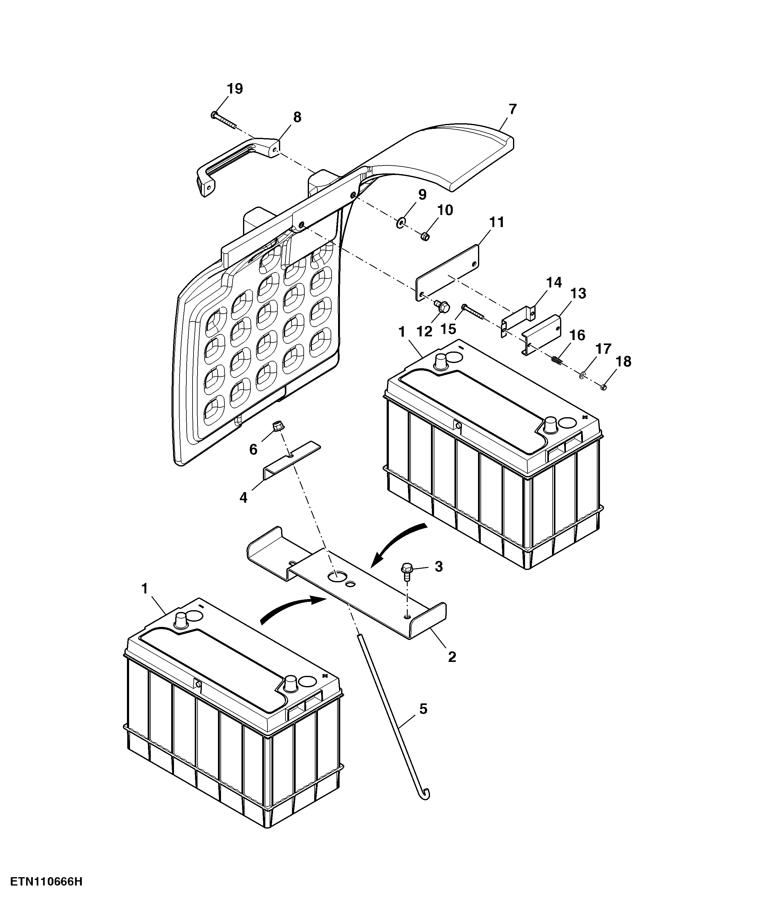 Battery Box, e23™, Group 47 / 48 Tires (100001 - )