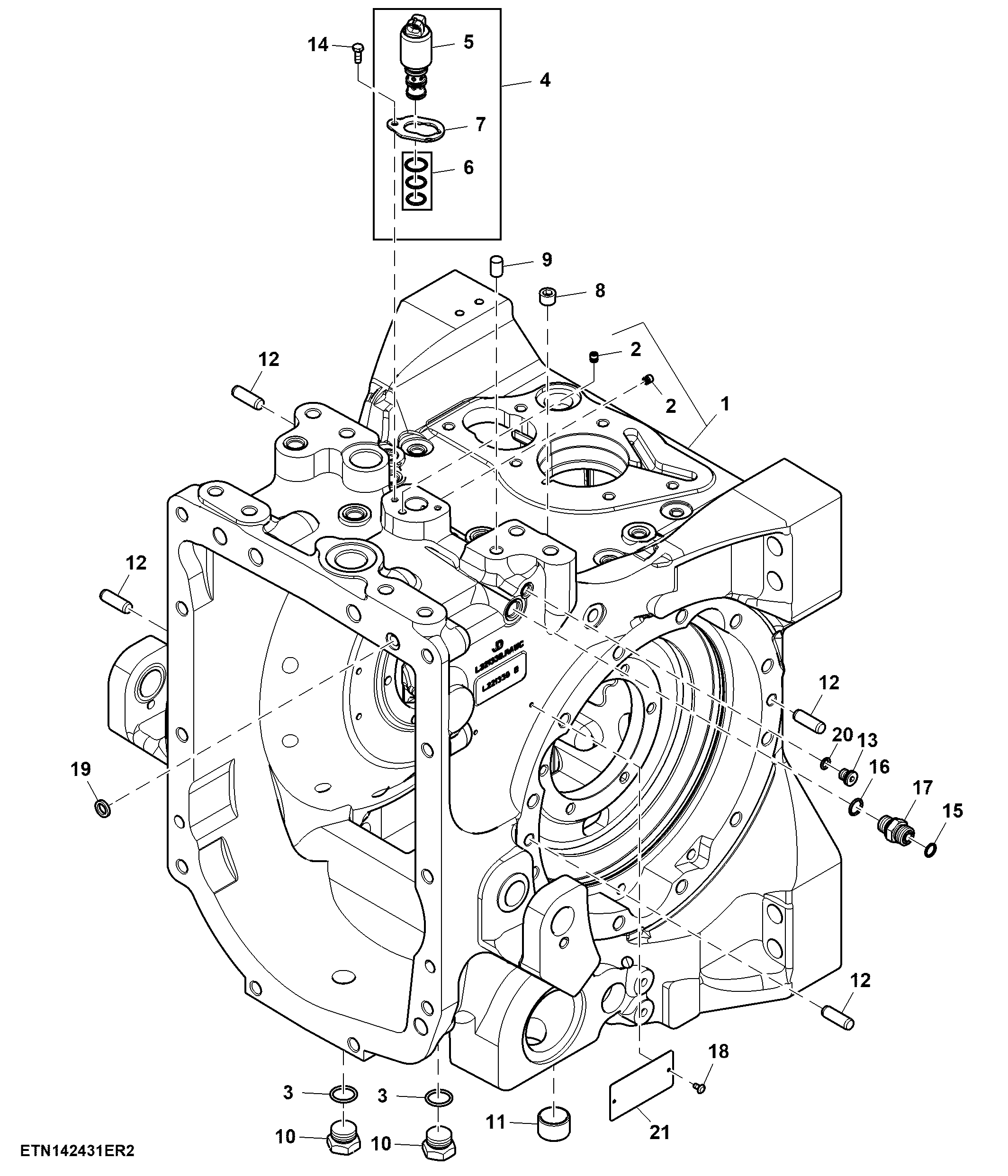 Differential Housing, AutoQuad™ / CommandQuad™ (010000 - )