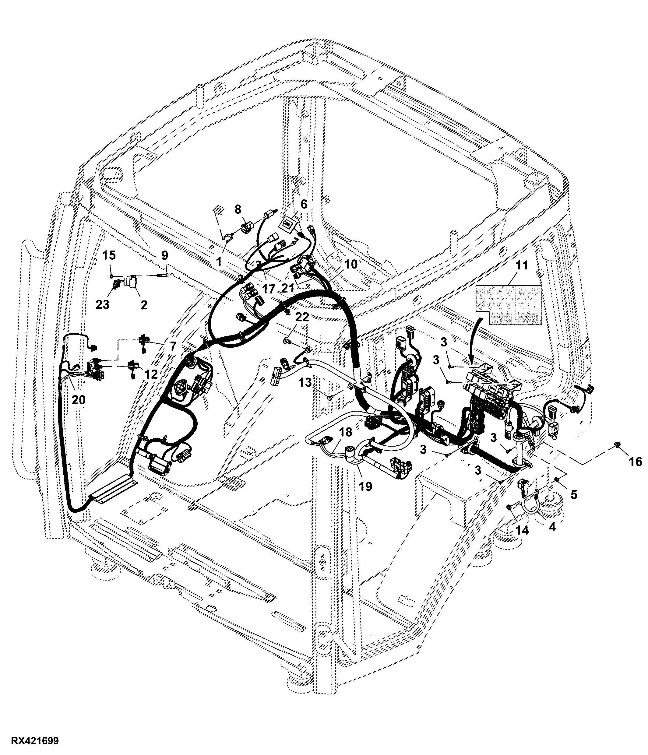 Cab Wiring Harness, Generation 4 CommandCenter™ 4600 Processor (1/4) ( - 916999)