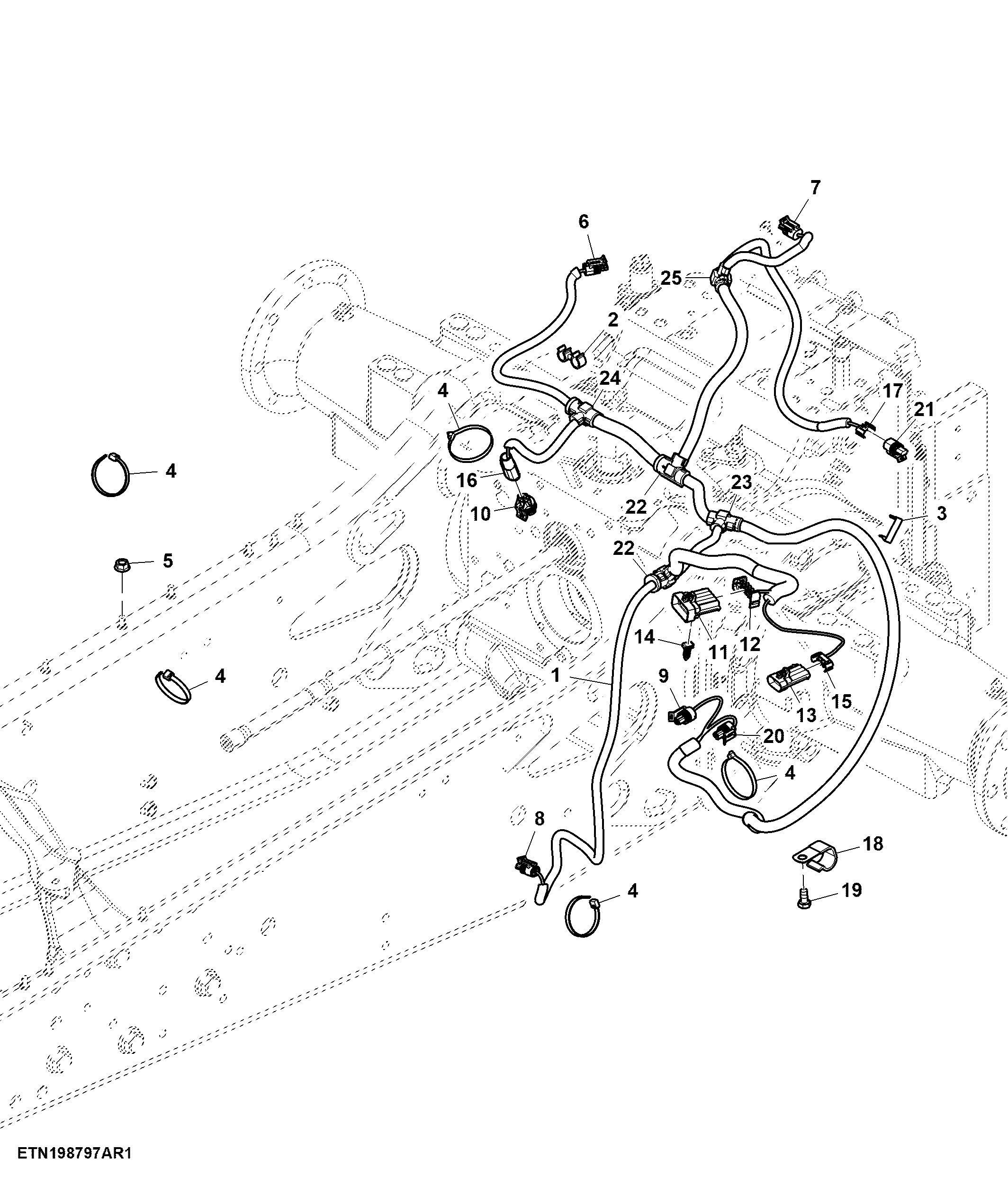Transmission Wiring Harness, Rear, OOS (010000 - )