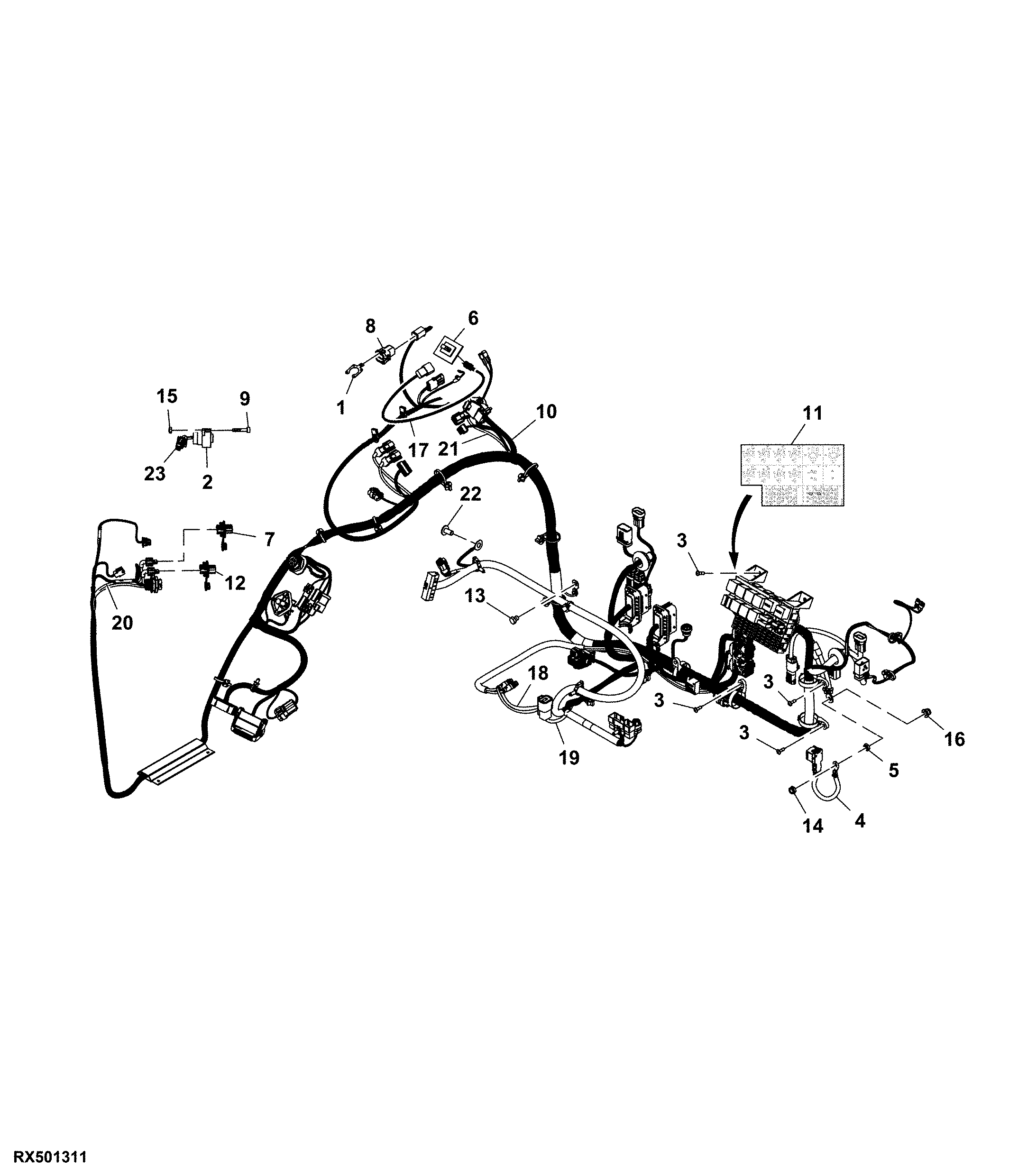 Cab Wiring Harness, Generation 4 CommandCenter™ 4100 Processor (1/3) ( - 804100)