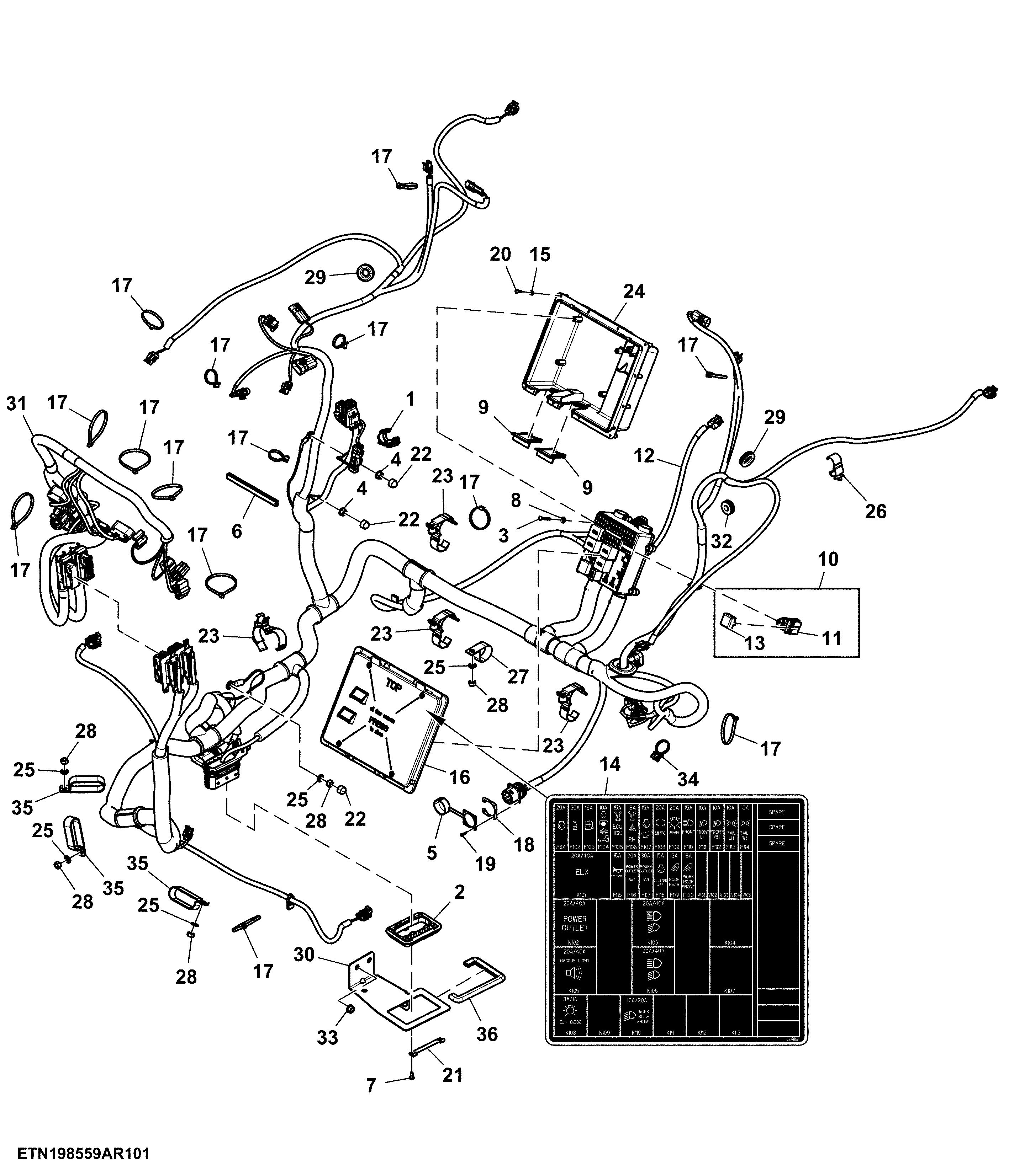 Platform Wiring Harness, OOS (1/5) (010000 - )