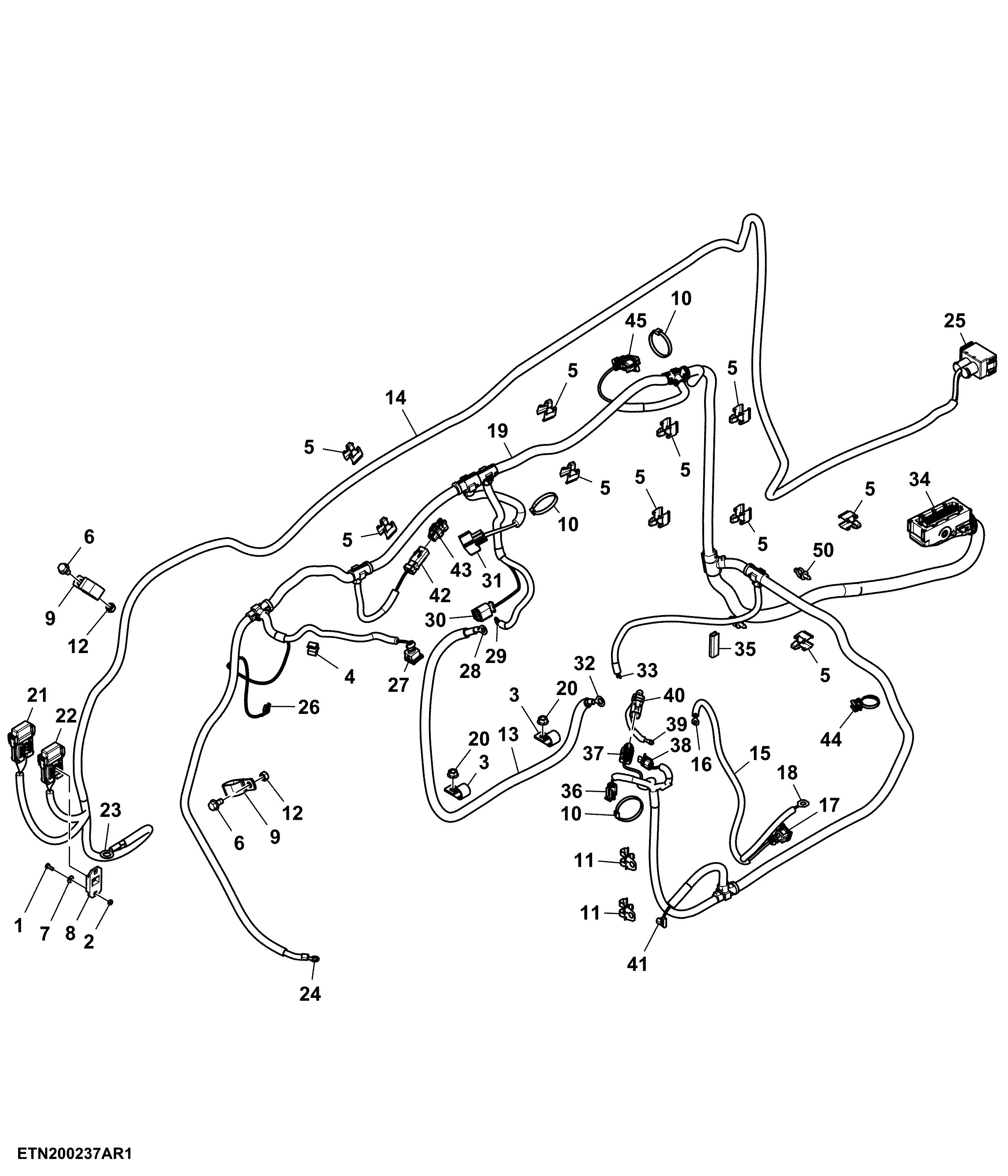 Engine Wiring Harness, 4 Cylinder, OOS (010000 - )
