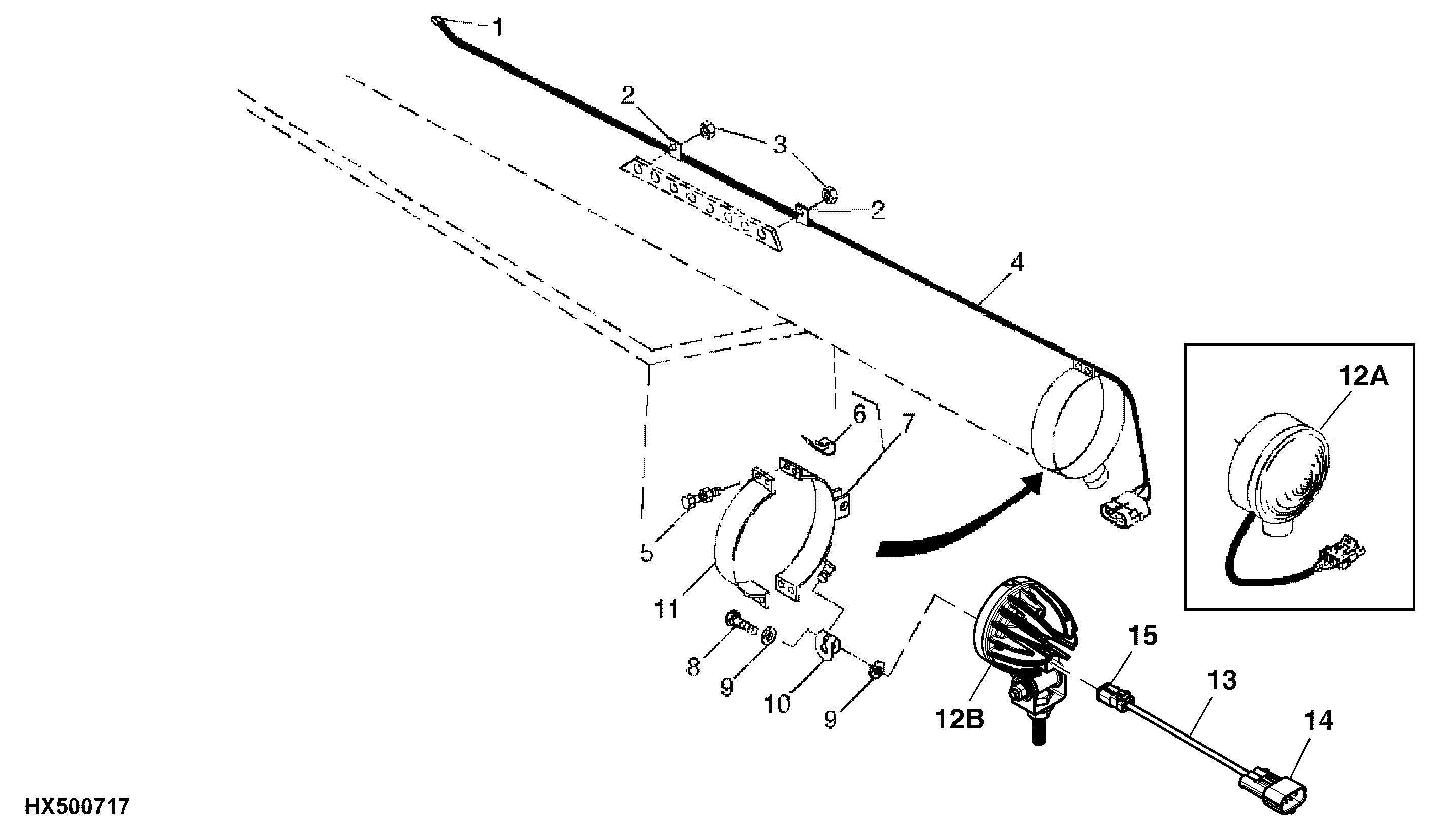 Unloading Auger Light And Wiring Harness ( - 705800)