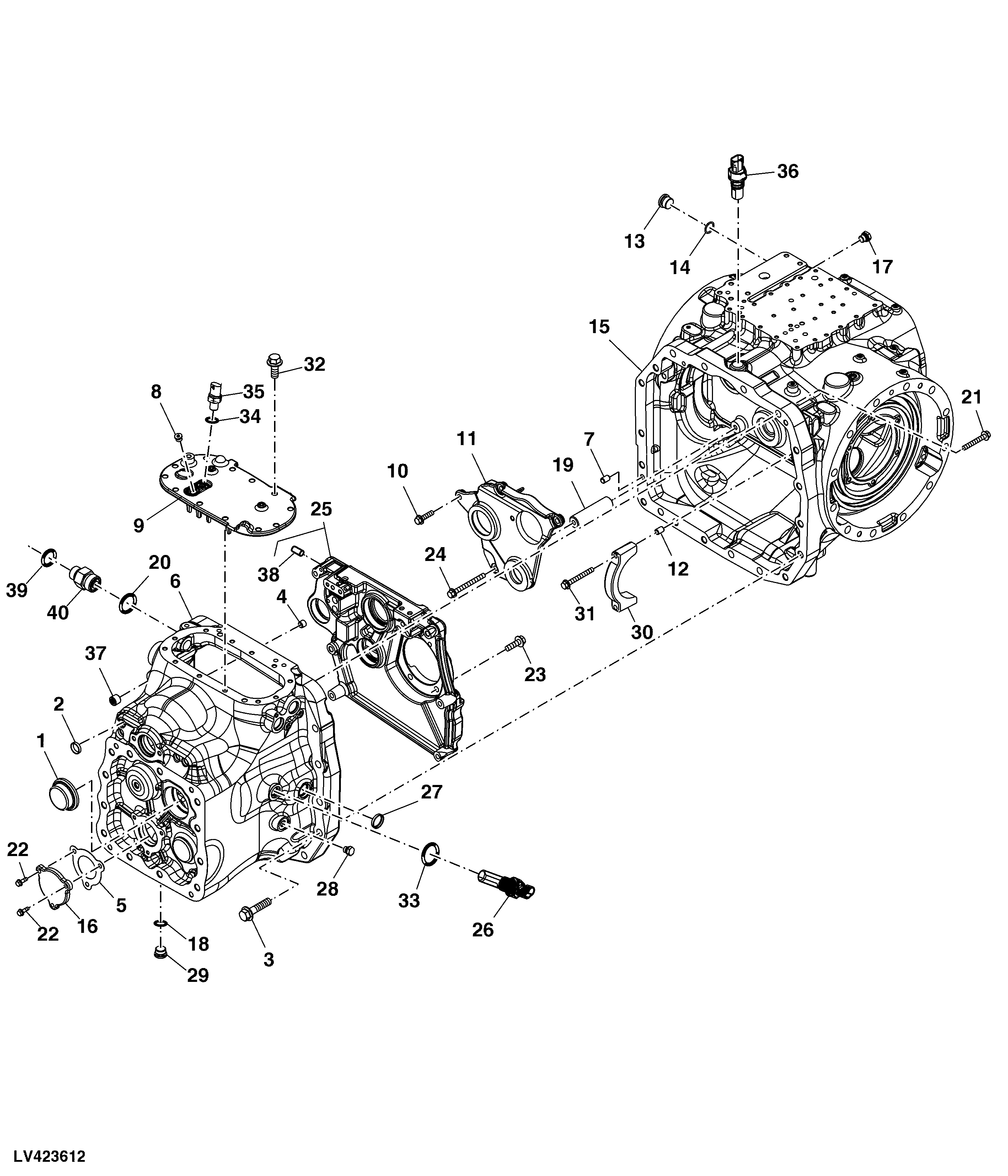 Power Train Housing, Secondary Brake, European Version (Syncshuttle)