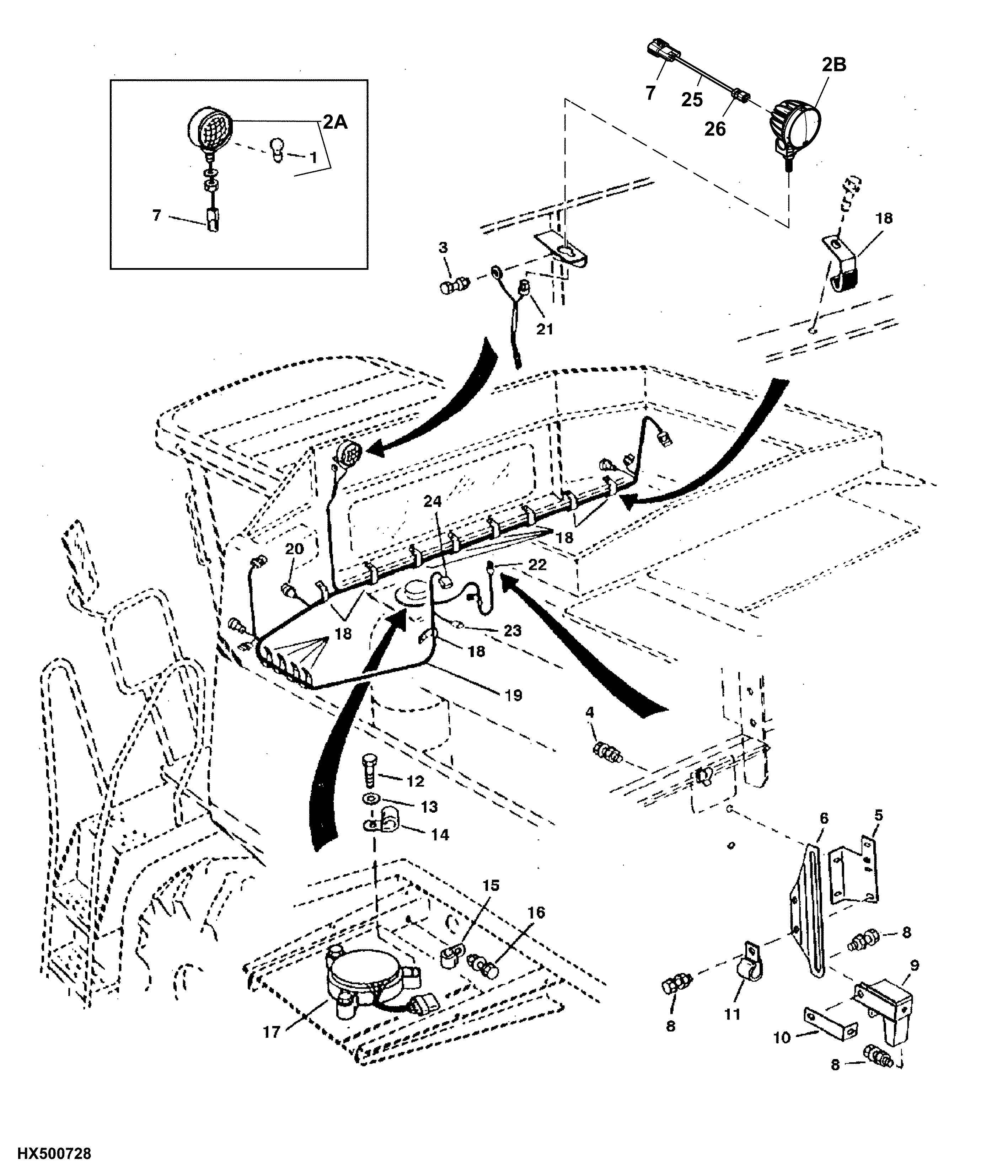 Grain Tank Wiring Harness, Light, Limit Switch and Level Monitor
