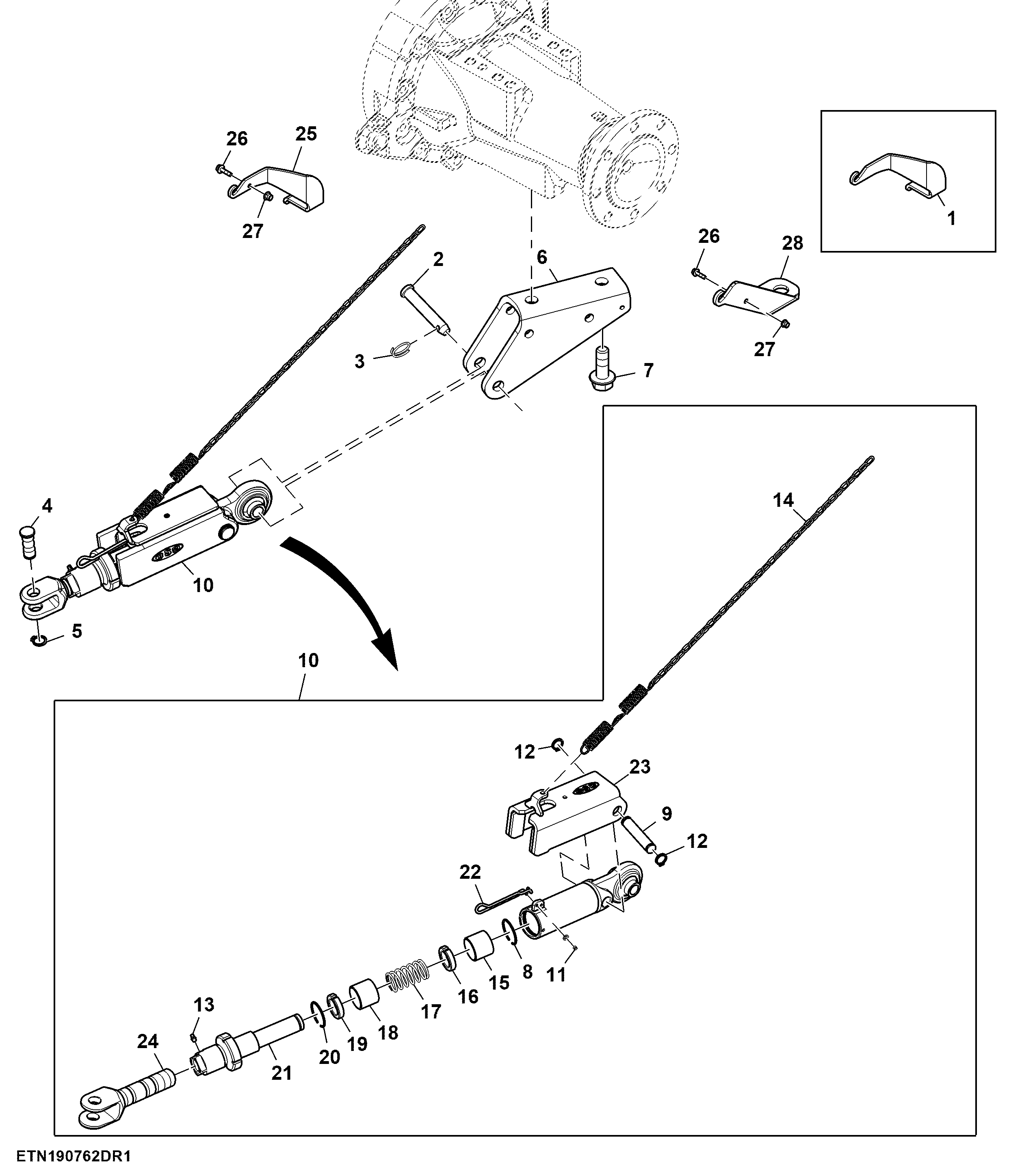Stabilizer Bar, Automatic, W/ Cab Suspension, LH / RH