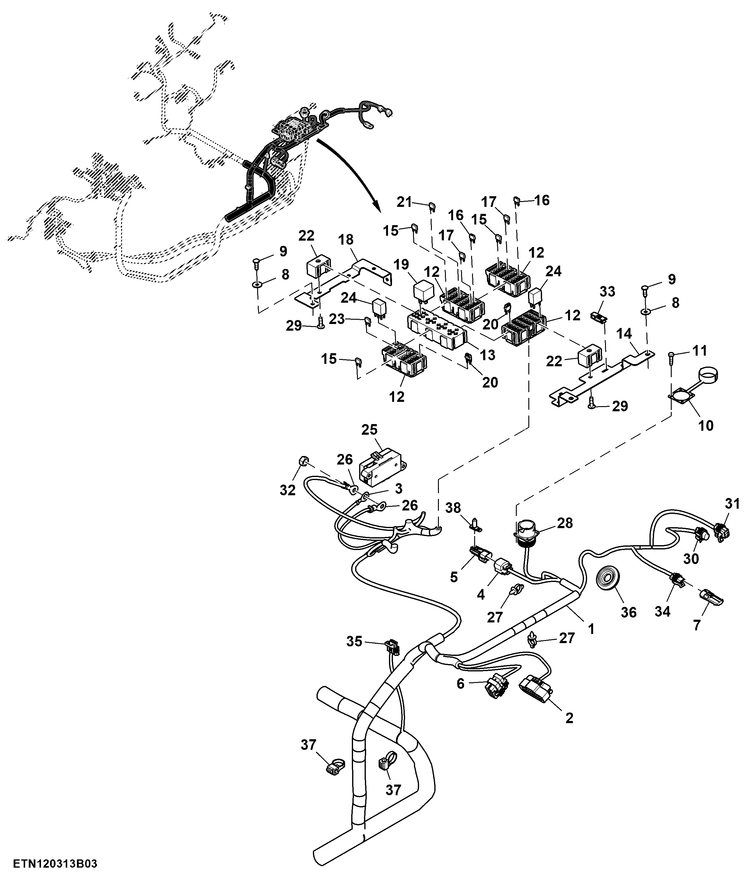 Cab Wiring Harness, PowerTech™ Electronic (3/7)