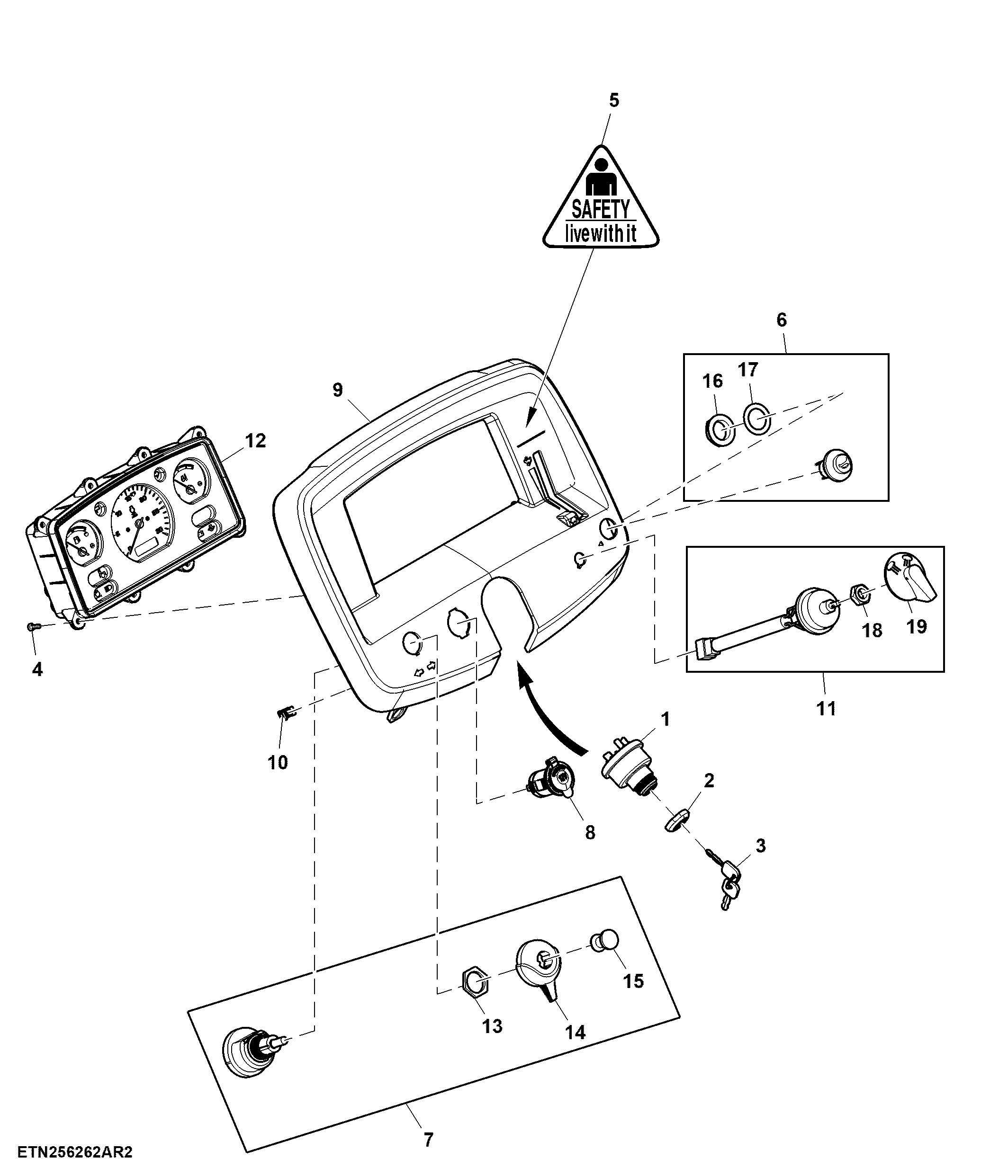 Instrument Cluster, Non Telematics, Base, Inline, South, 2100 RPM