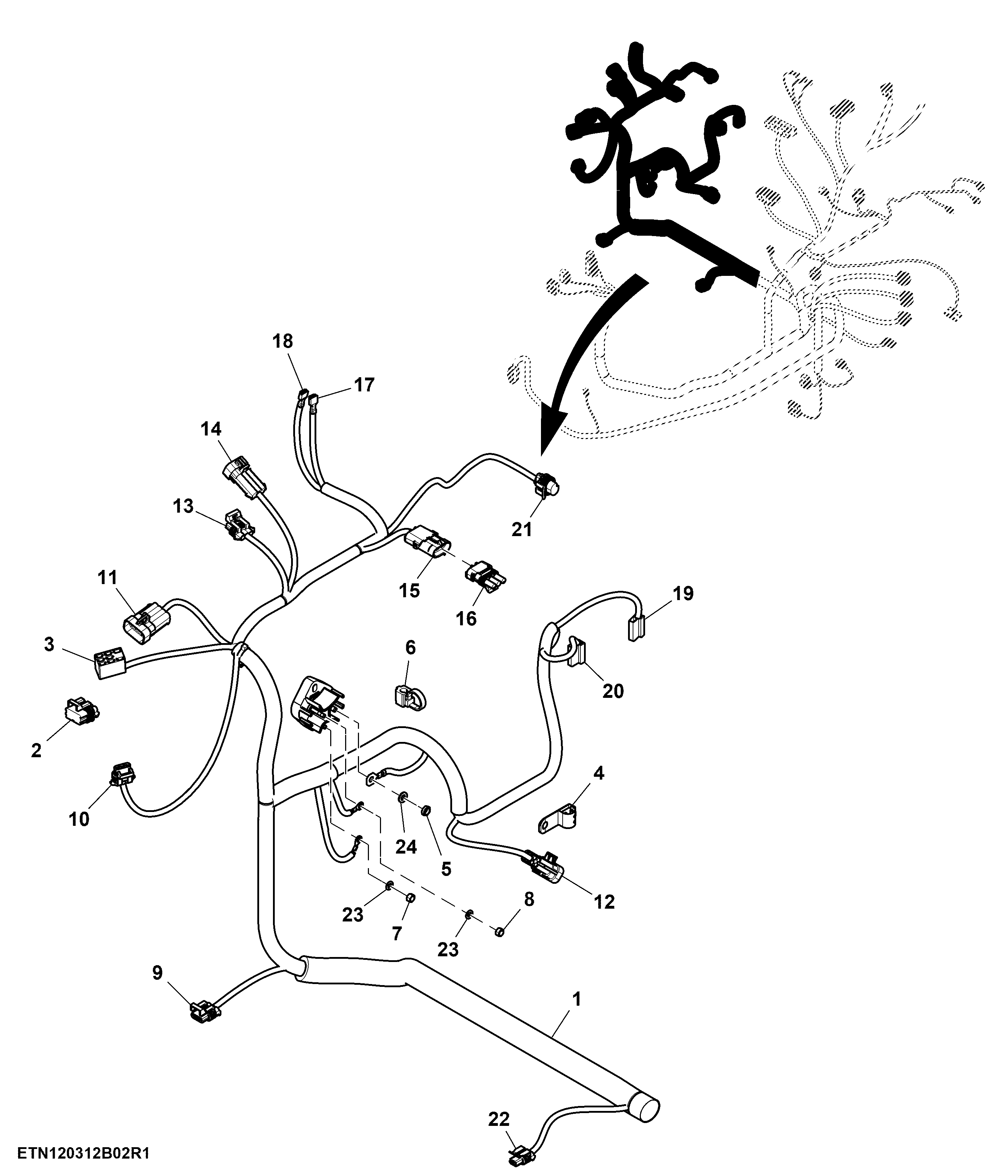 Cab Wiring Harness, PowerTech™ Mechanical (2/6)