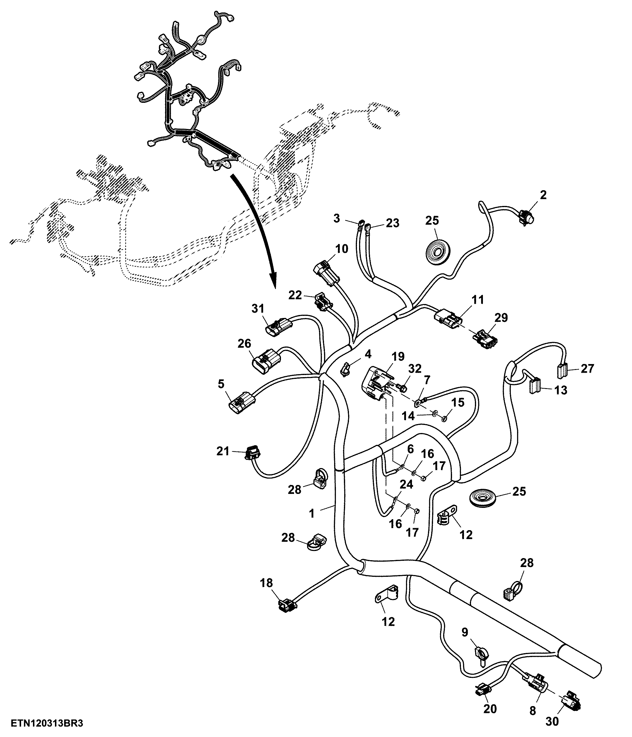 Cab Wiring Harness, PowerTech™ Electronic (4/7)