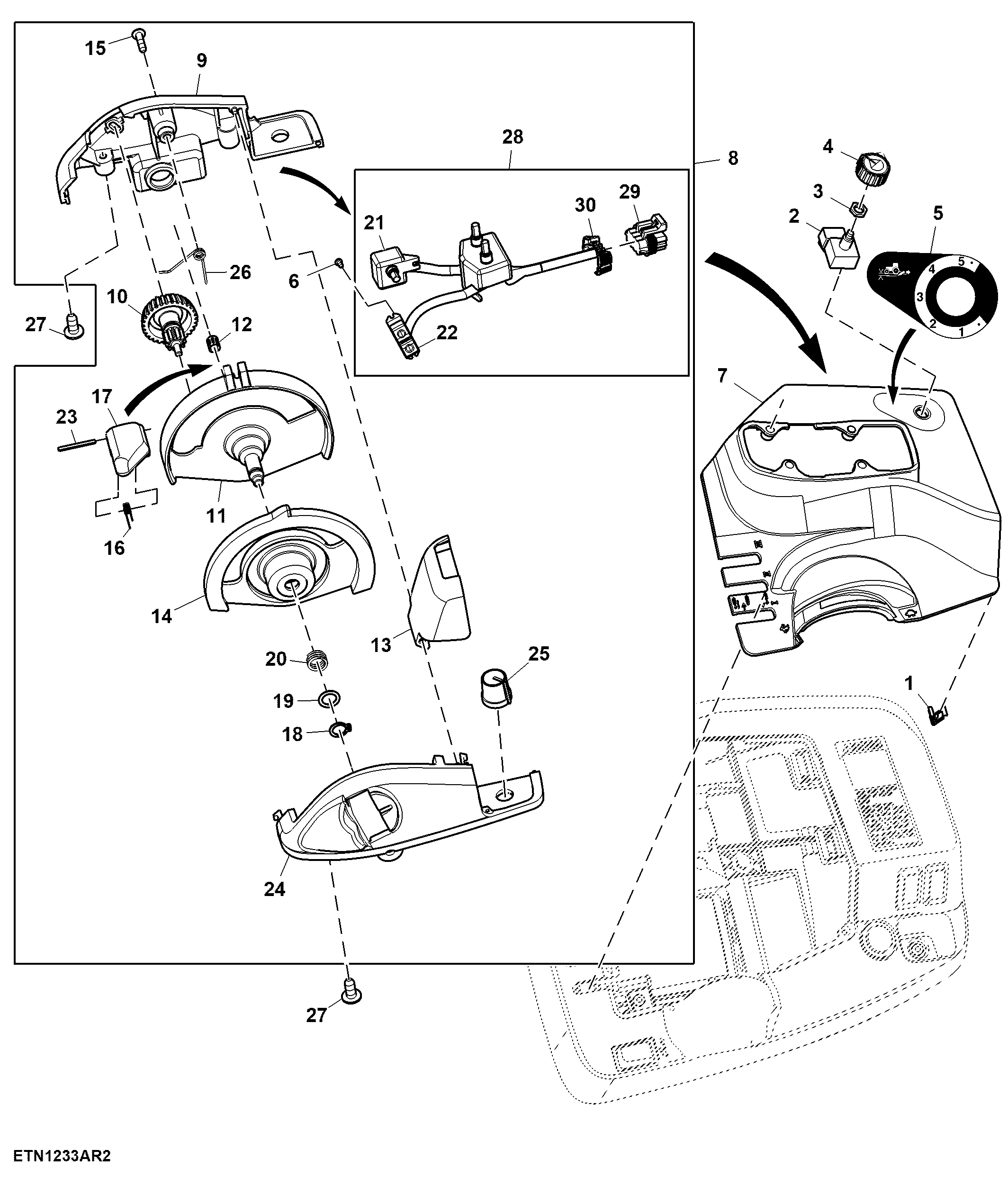 Rear Hitch Controls, Electro-Hydraulic, OOS