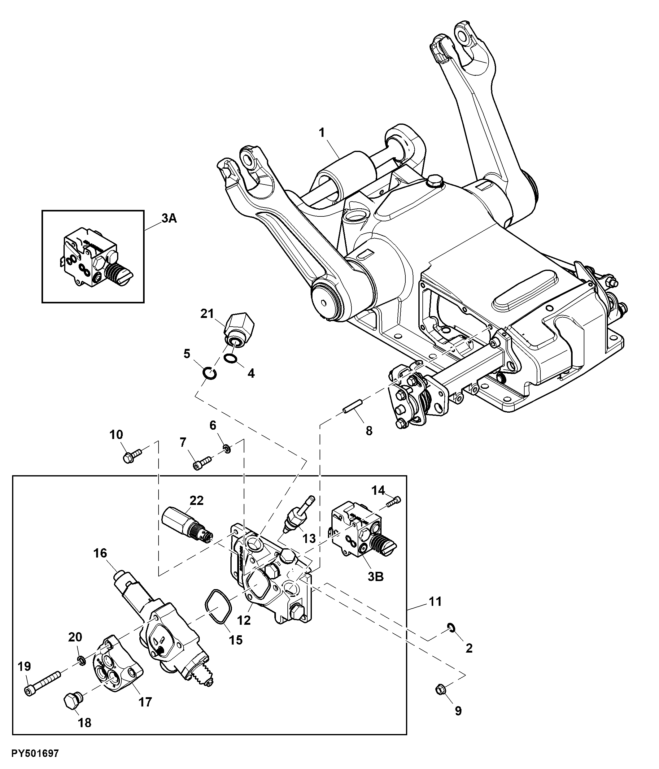 Rockshaft Unit and Control Valve, SyncShuttle™, Cab