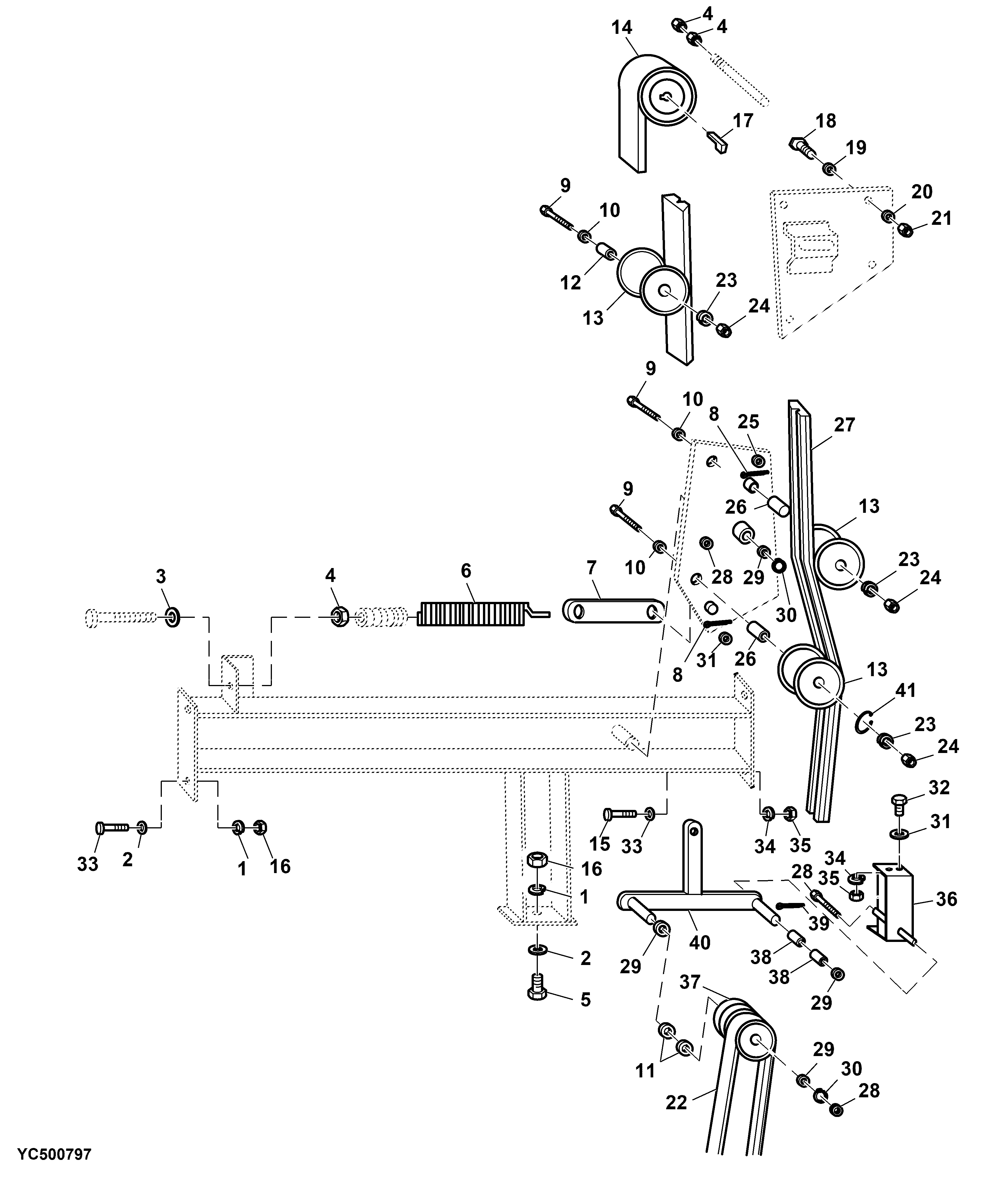 Countershaft Bracket, Tensioner Bracket, Tensioner Pulley