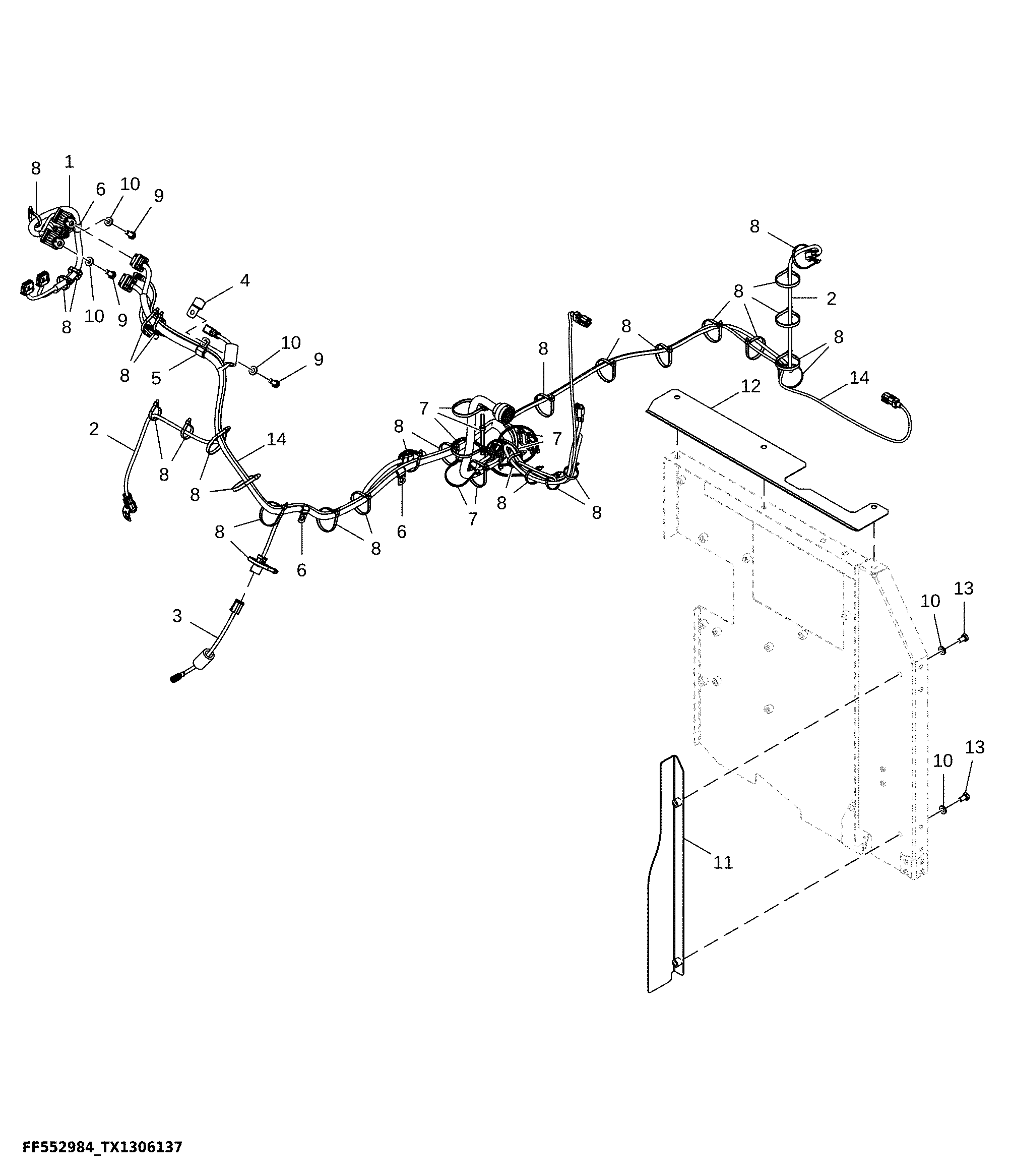 Interface Wiring Harness, Machine Control (814997 - )