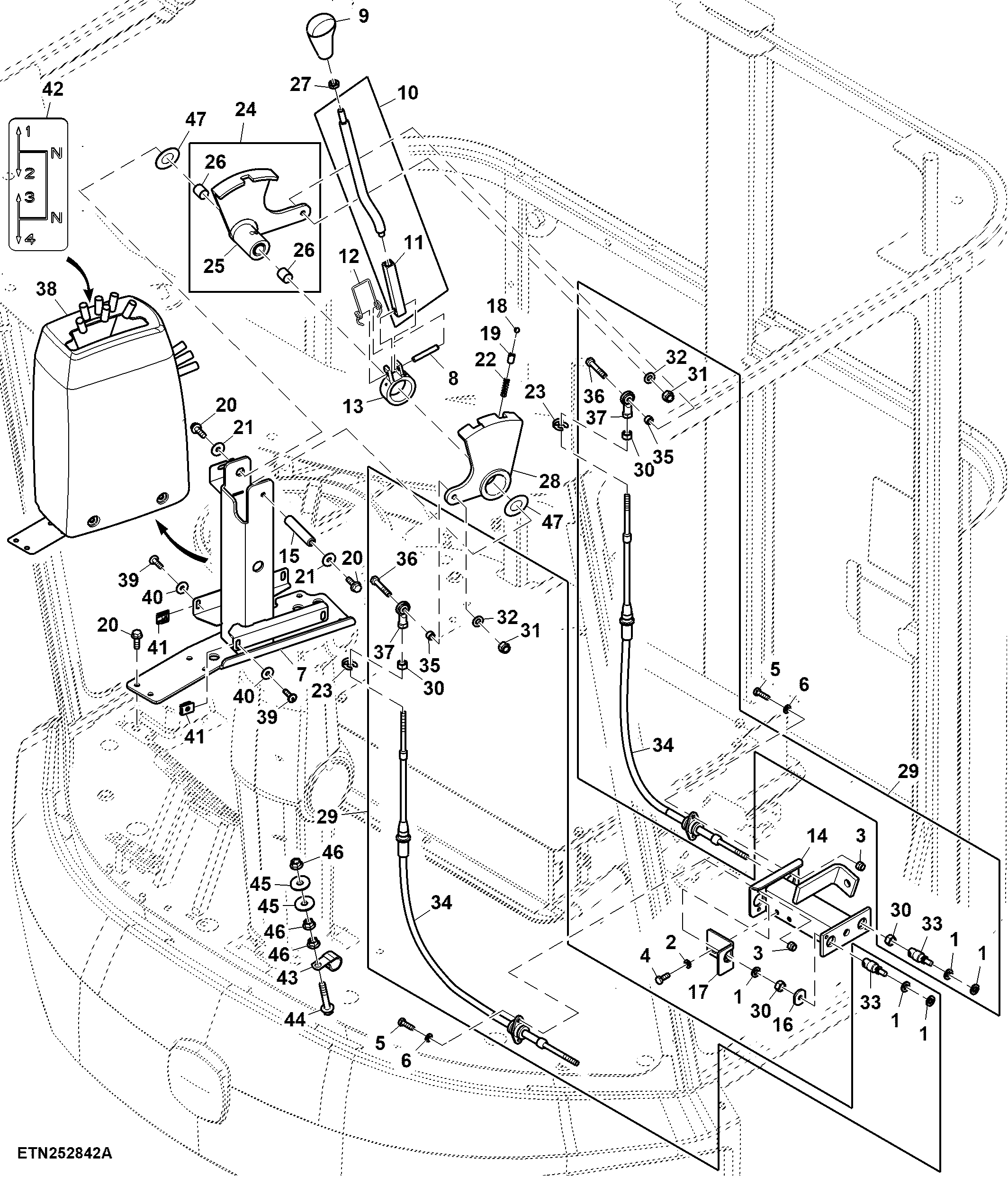 Manual Shifter, Gearshift Control Assembly (100020 - )